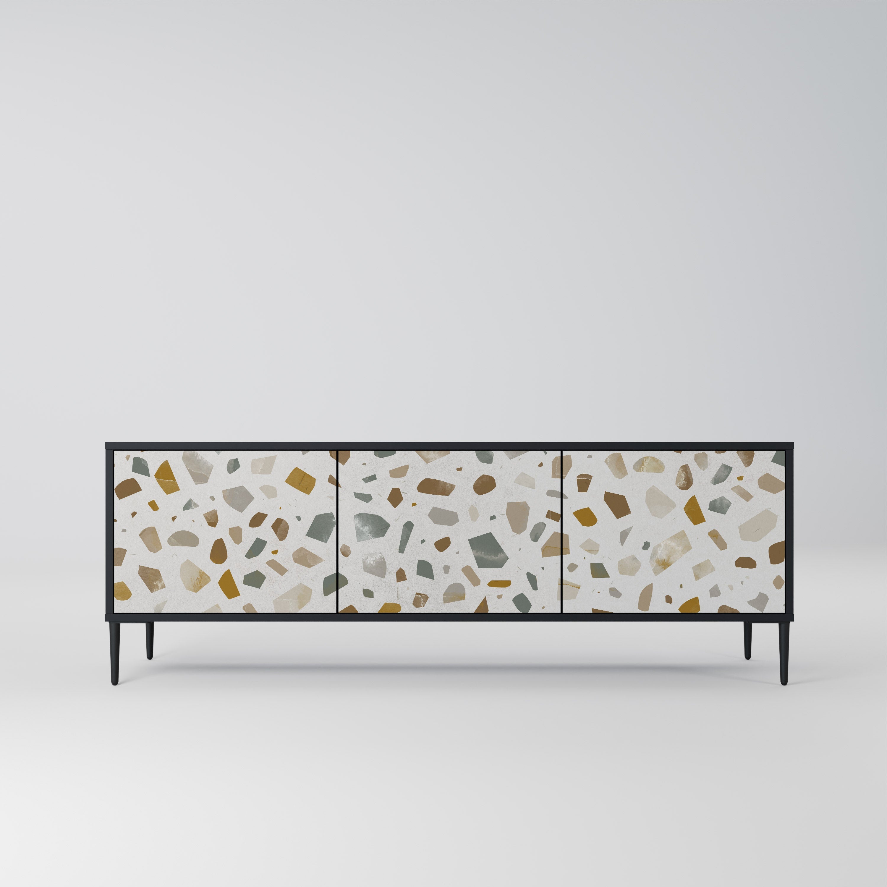 Meuble TV 3 portes PIECES OF TOMORROW finition noire