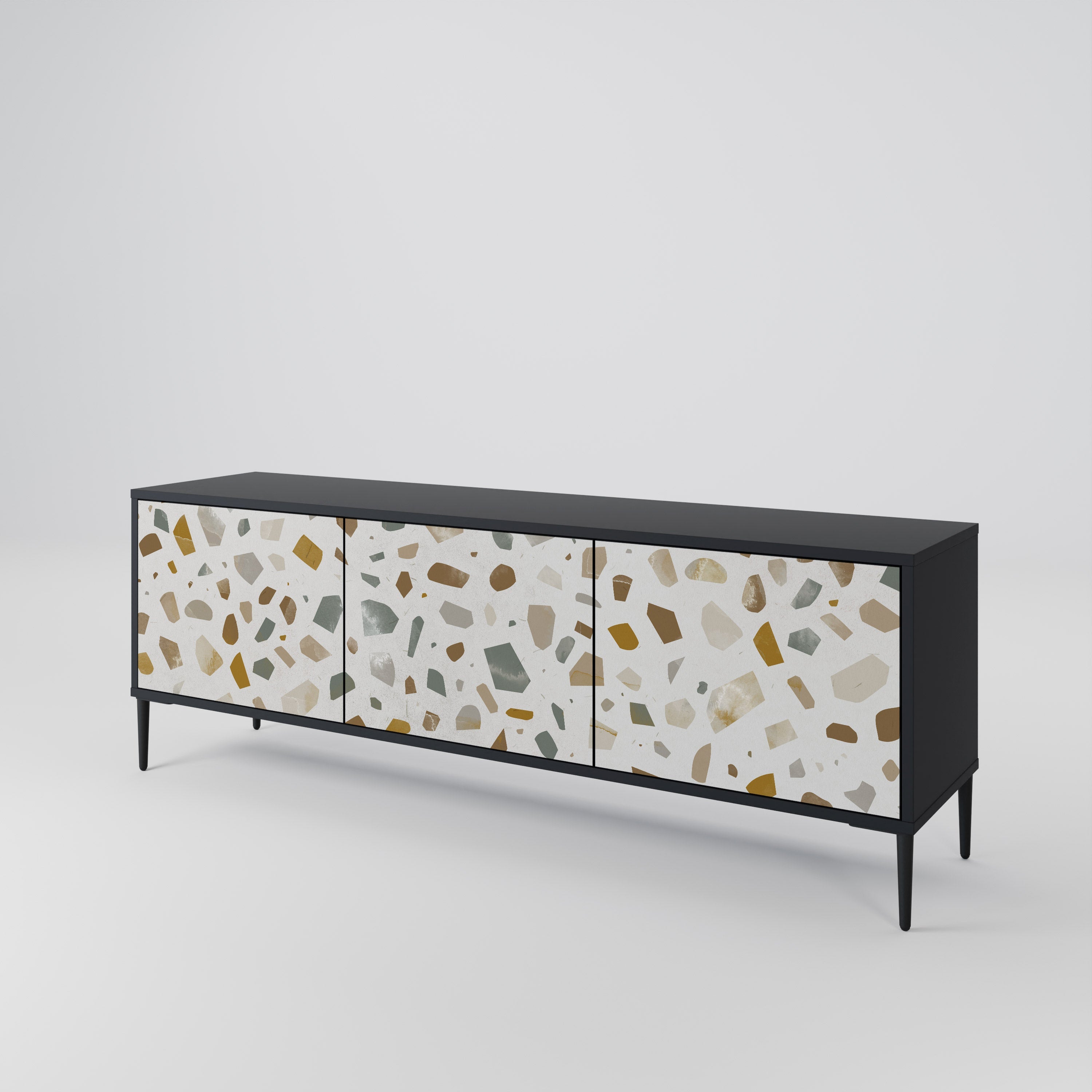 Meuble TV 3 portes PIECES OF TOMORROW finition noire