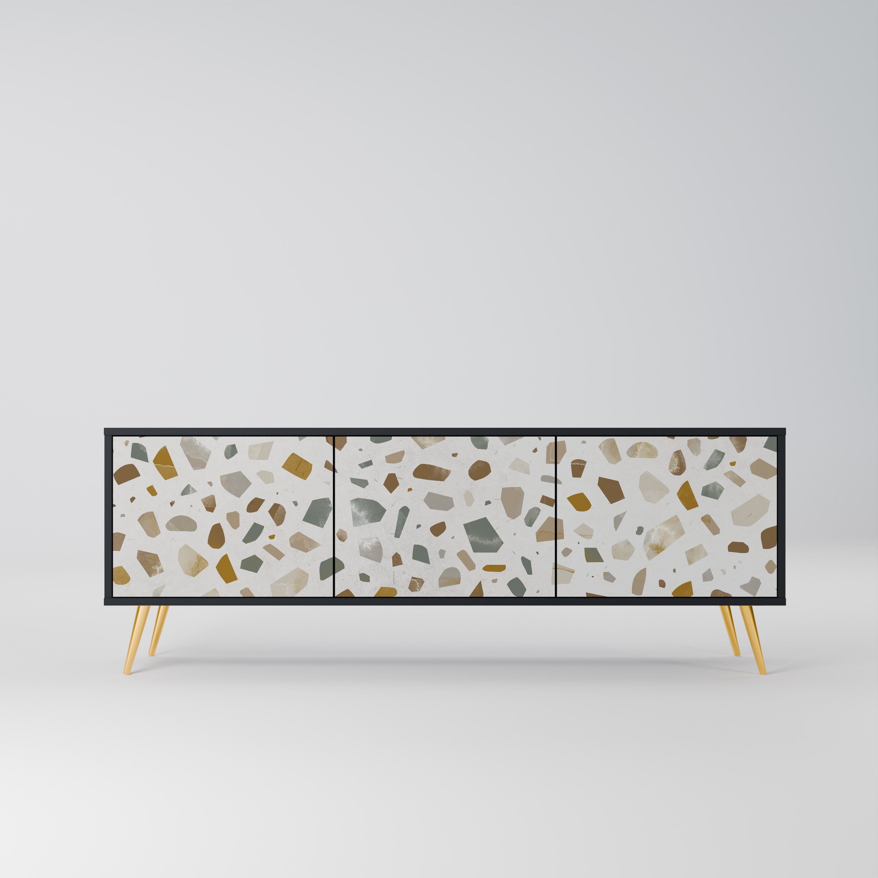 Meuble TV 3 portes PIECES OF TOMORROW finition noire