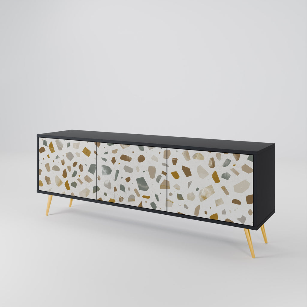 Meuble TV 3 portes PIECES OF TOMORROW finition noire