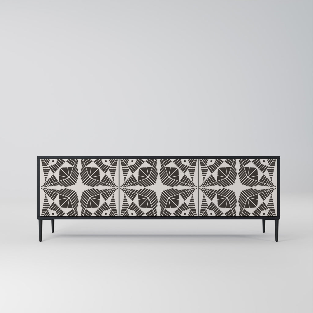 Meuble TV 3 portes MONOCHROME NEXUS, finition noire