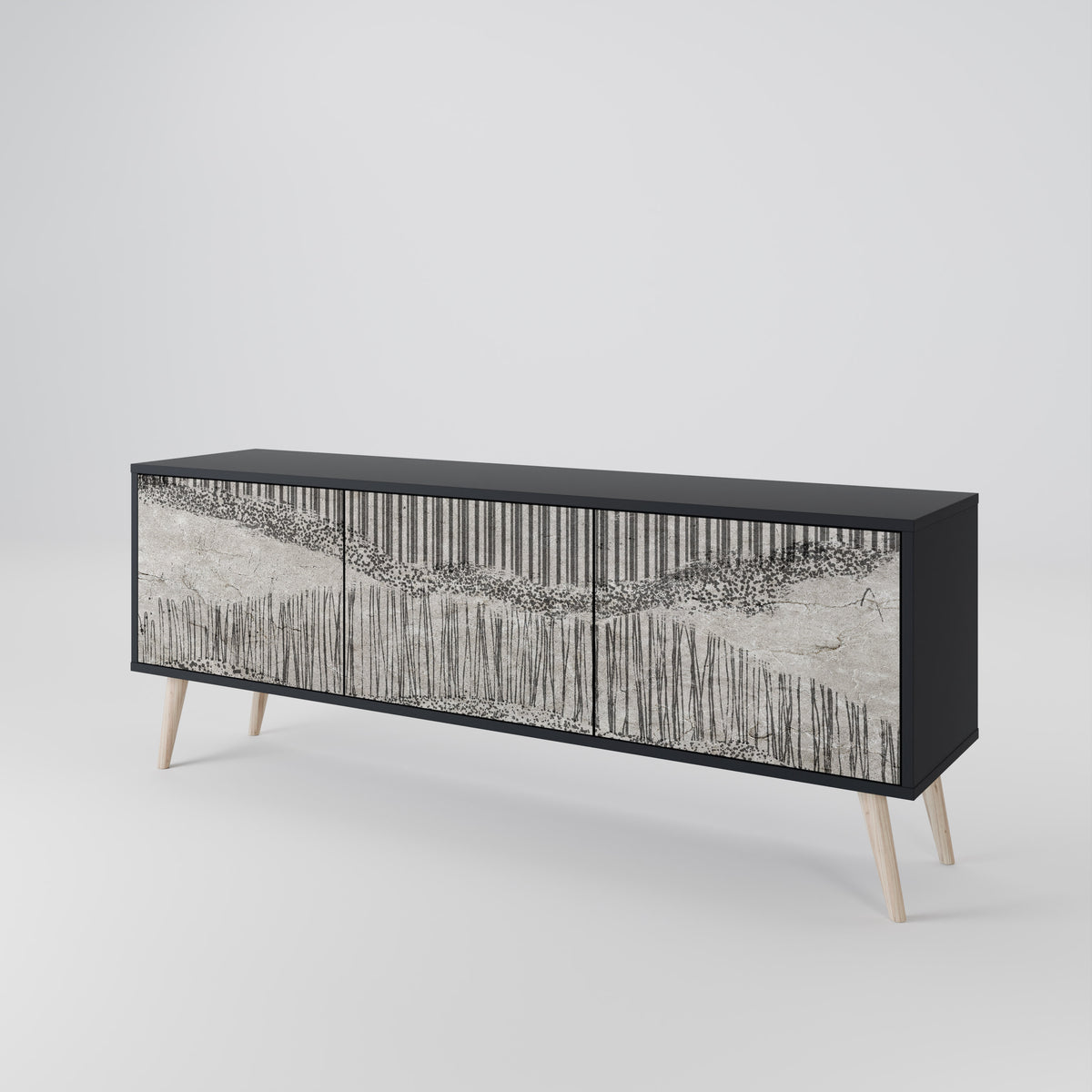 GRAIN LINES 3-Door TV Cabinet