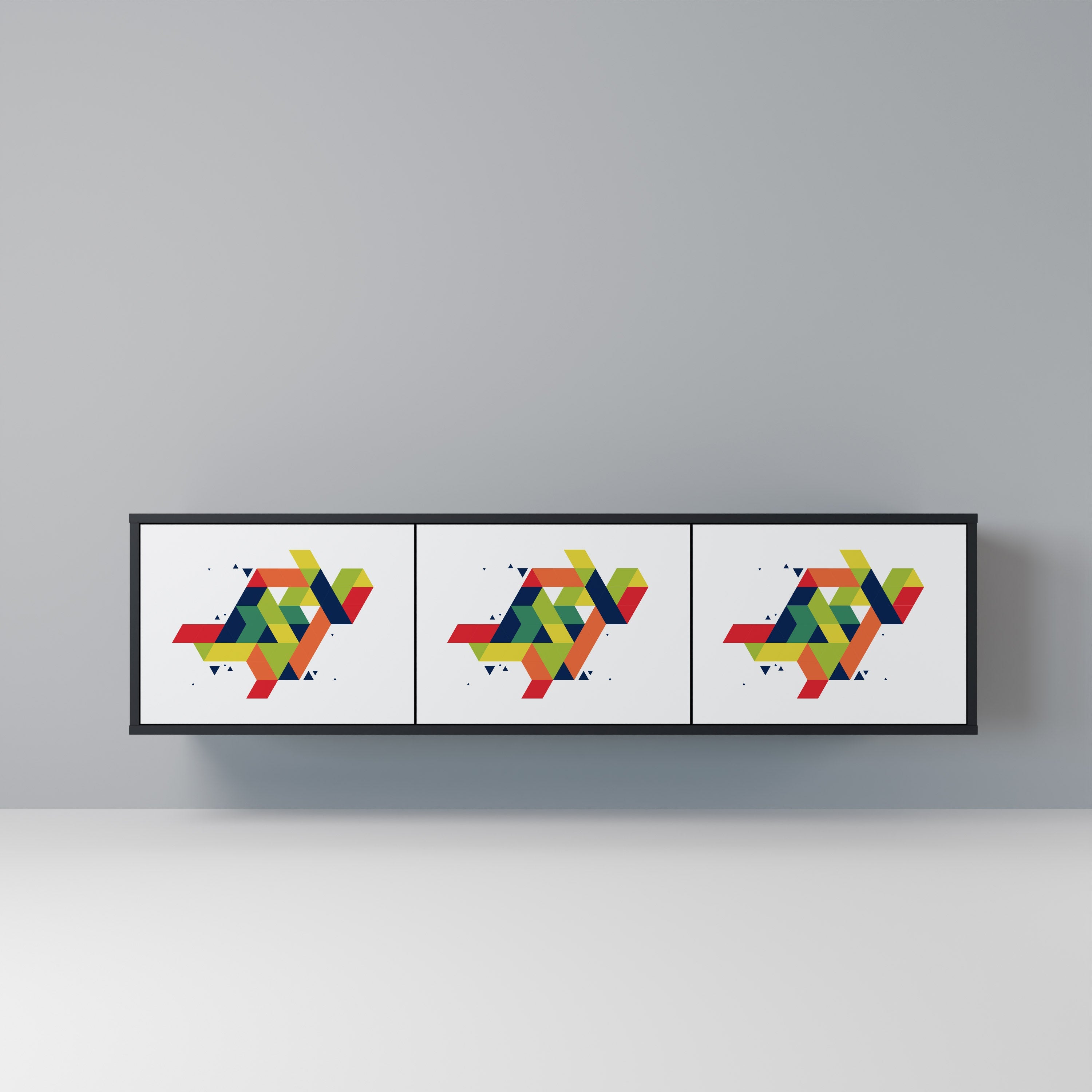 Meuble TV 3 portes FUTURE SIGN finition noire