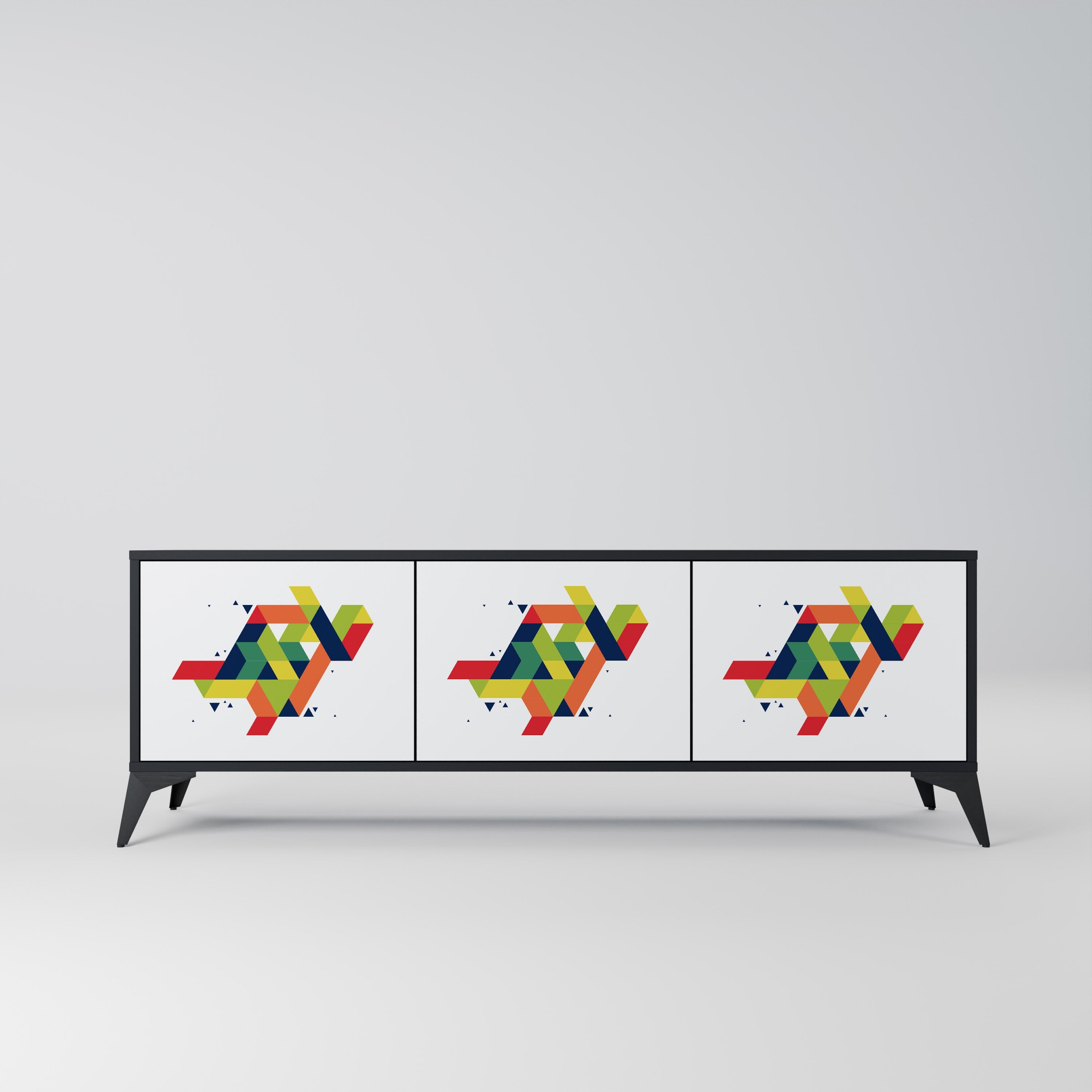 Meuble TV 3 portes FUTURE SIGN finition noire