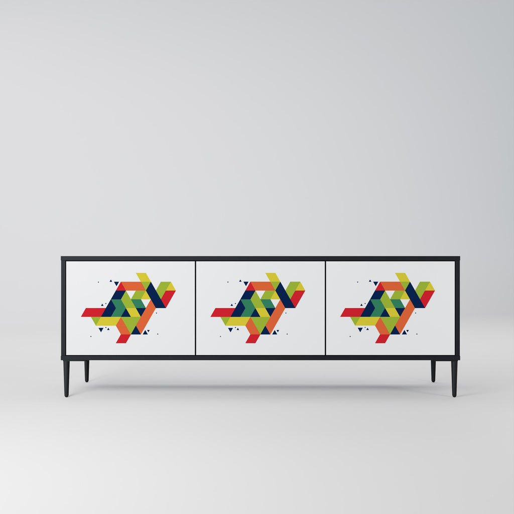 Meuble TV 3 portes FUTURE SIGN finition noire