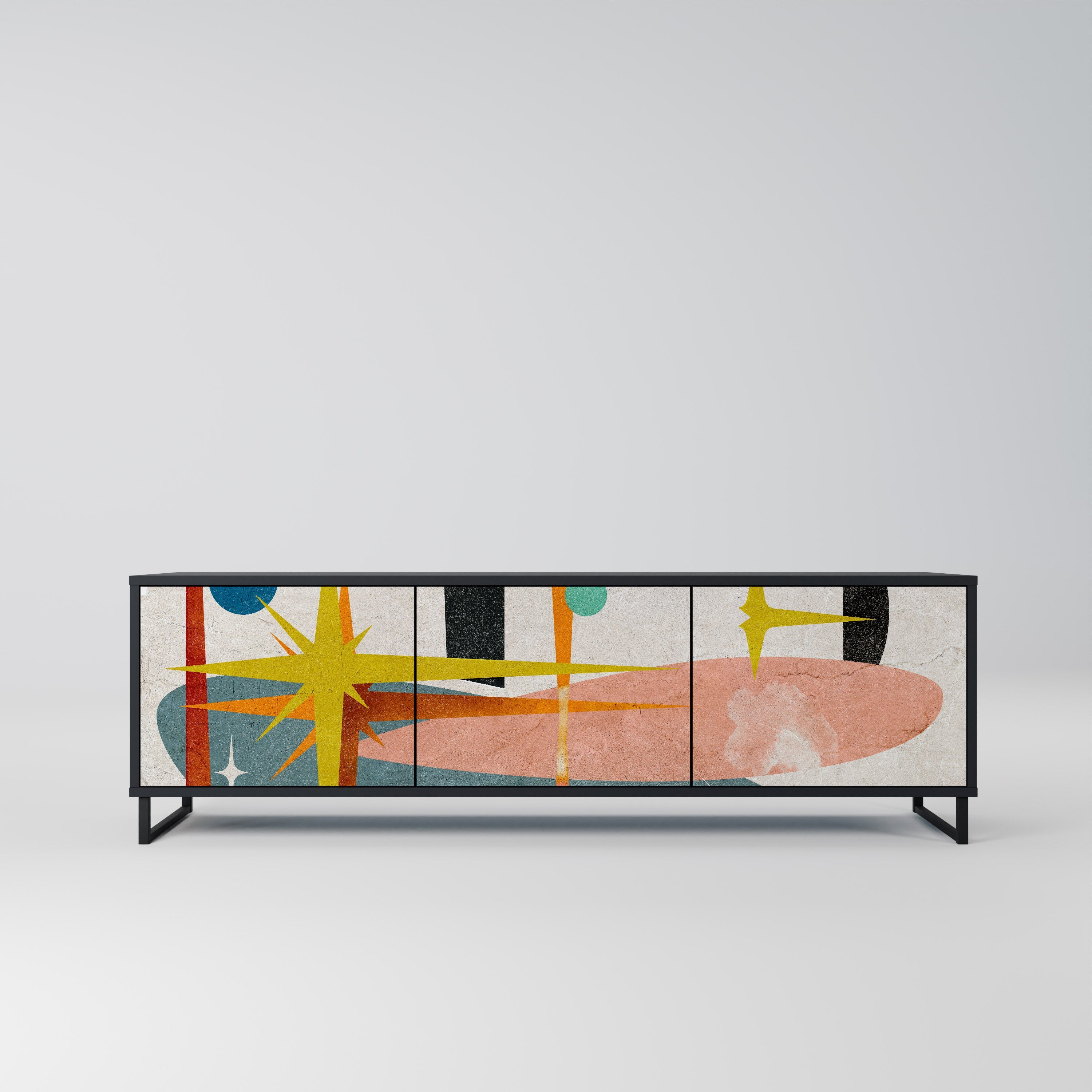 Meuble TV 3 portes INTERSTELLAR VIBES finition noire