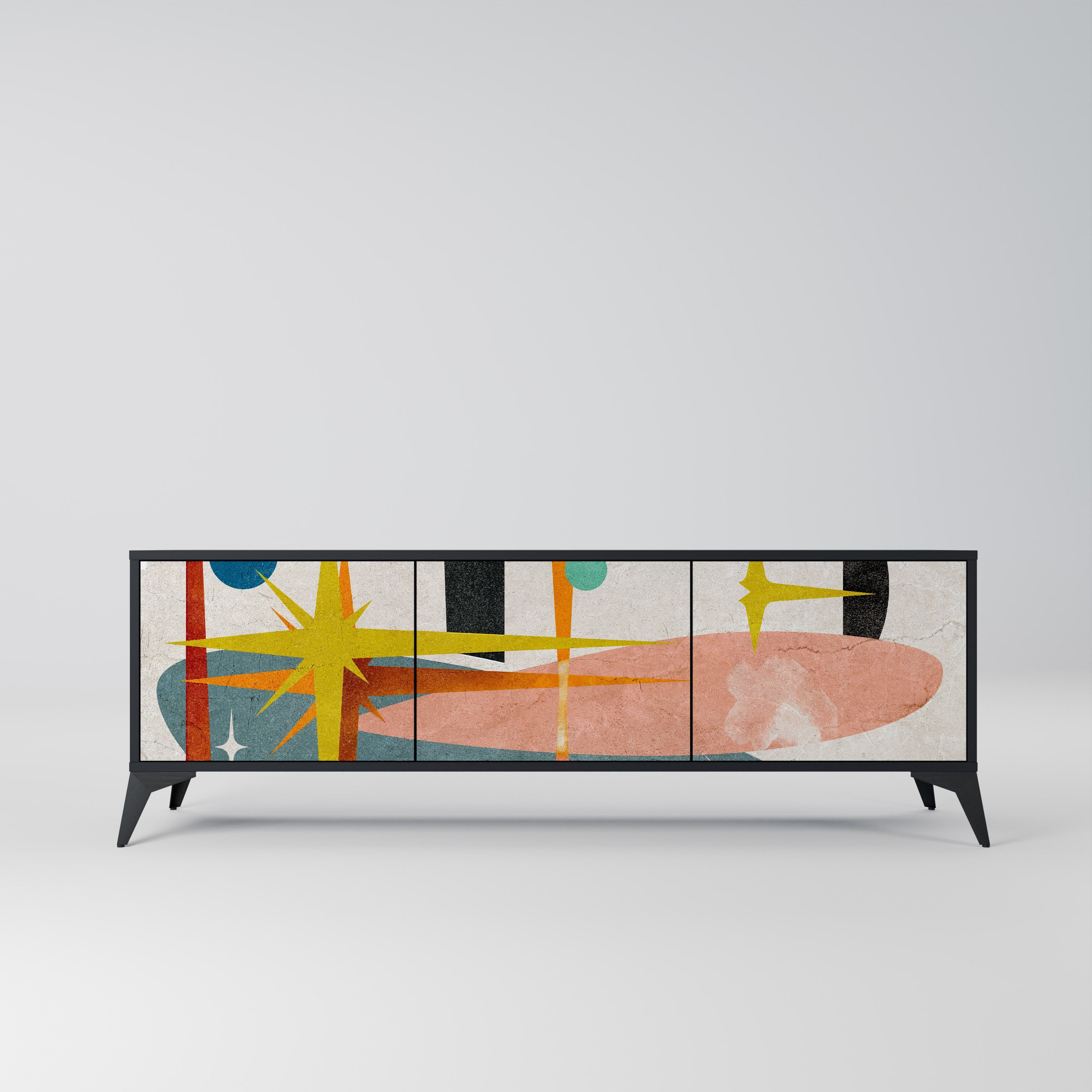 Meuble TV 3 portes INTERSTELLAR VIBES finition noire