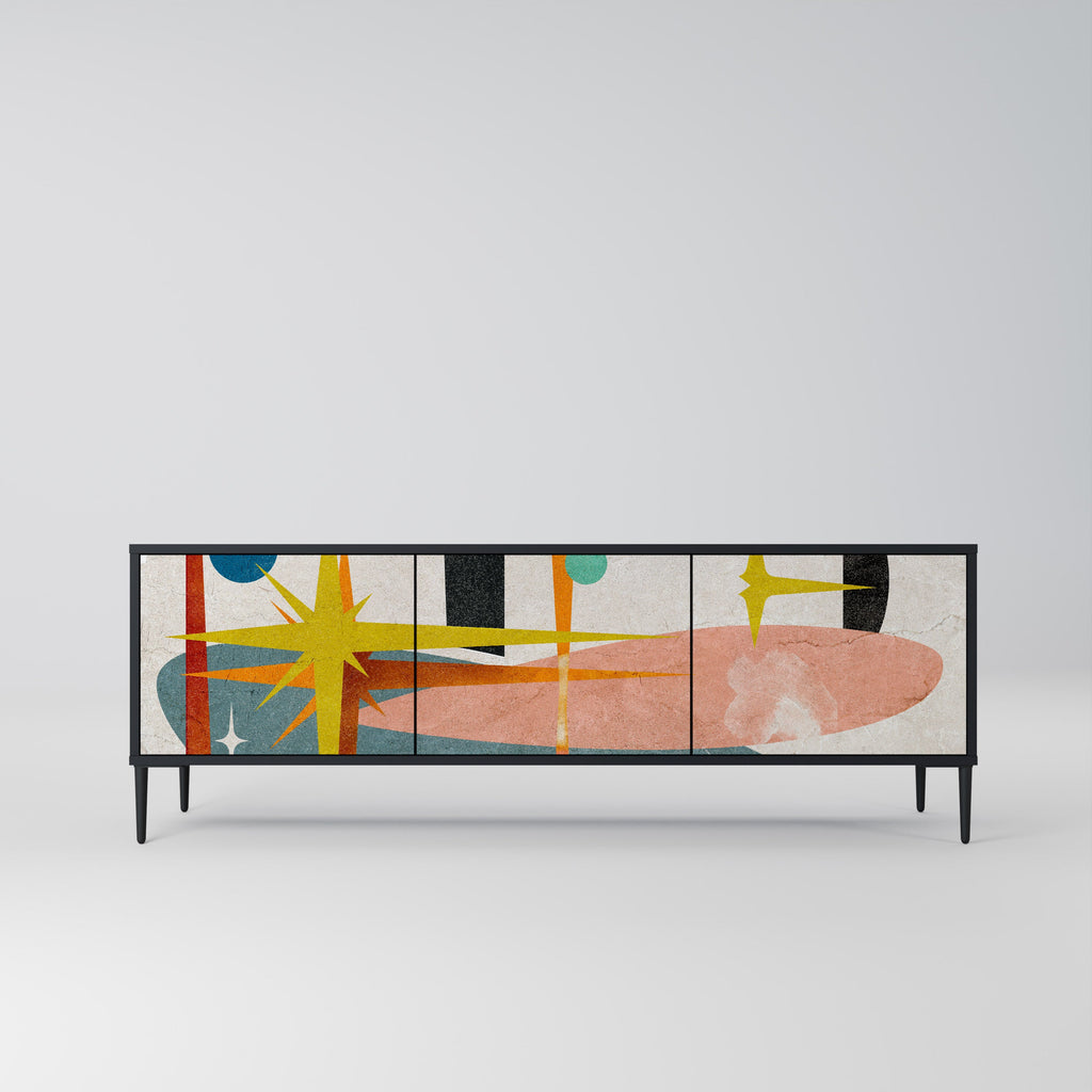 Meuble TV 3 portes INTERSTELLAR VIBES finition noire