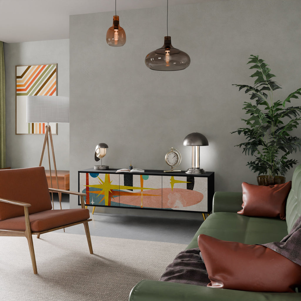 Meuble TV 3 portes INTERSTELLAR VIBES finition noire