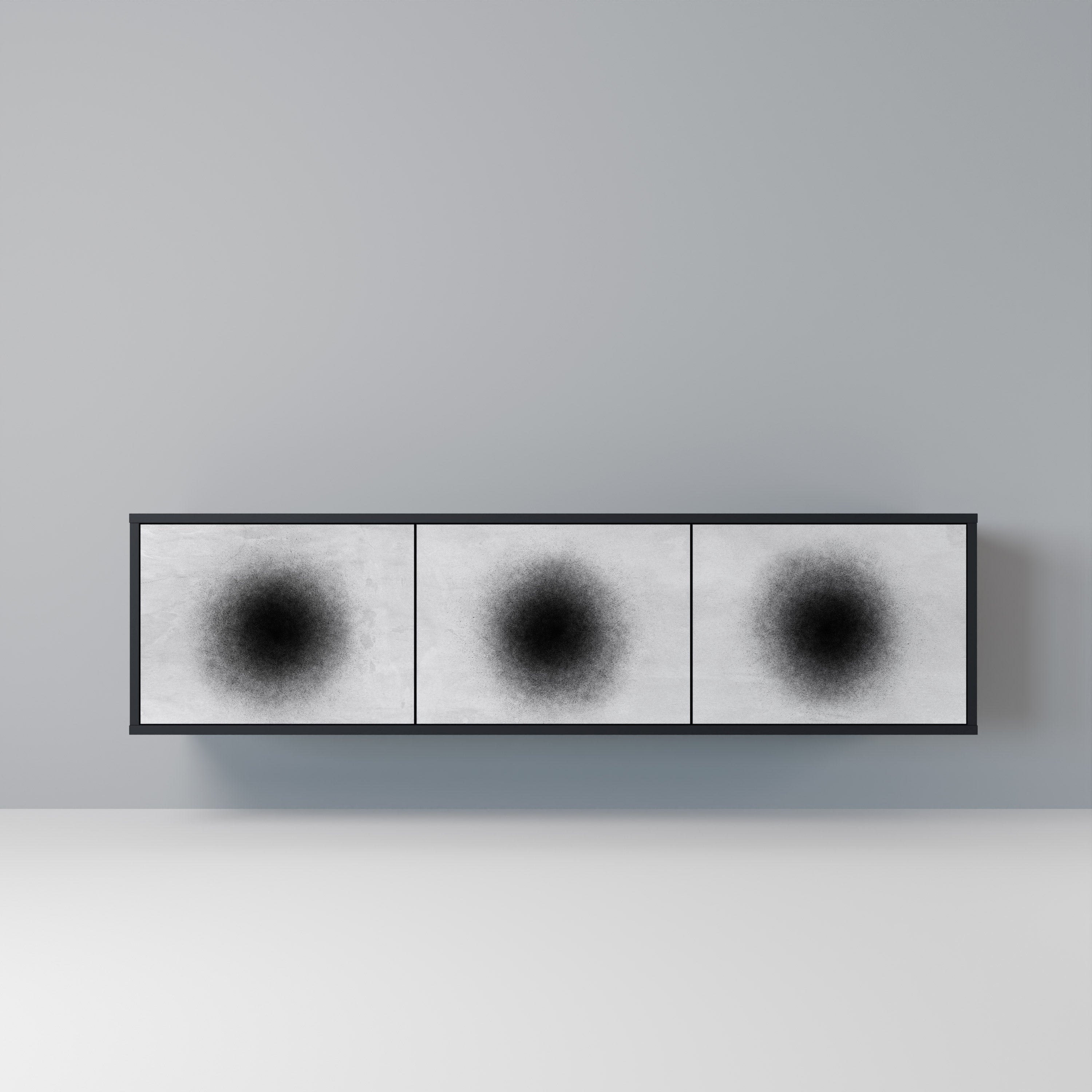 Meuble TV 3 portes BLACK HOLE finition noire