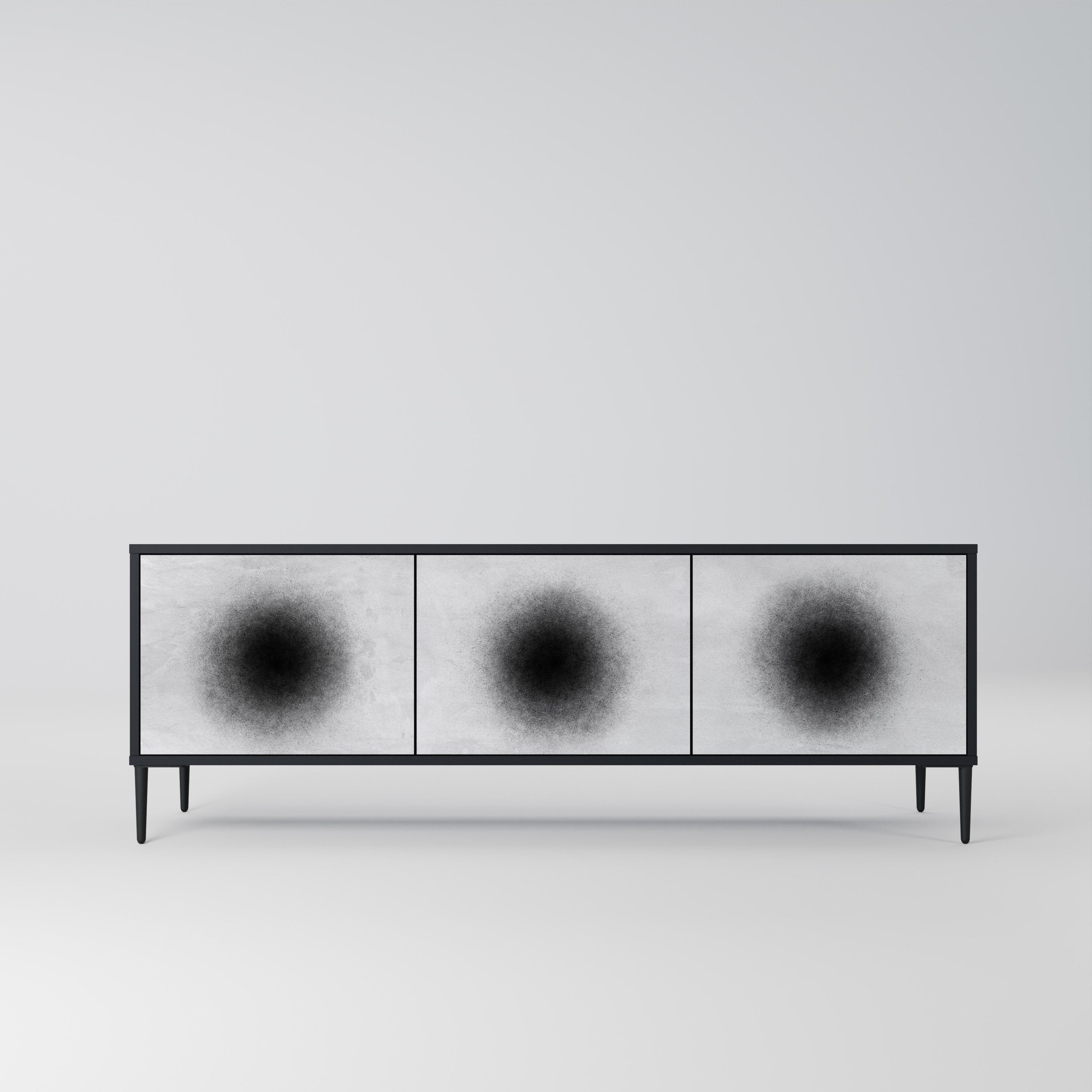 Meuble TV 3 portes BLACK HOLE finition noire