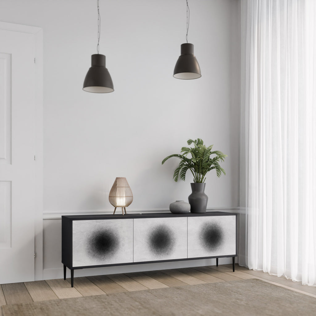 Meuble TV 3 portes BLACK HOLE finition noire