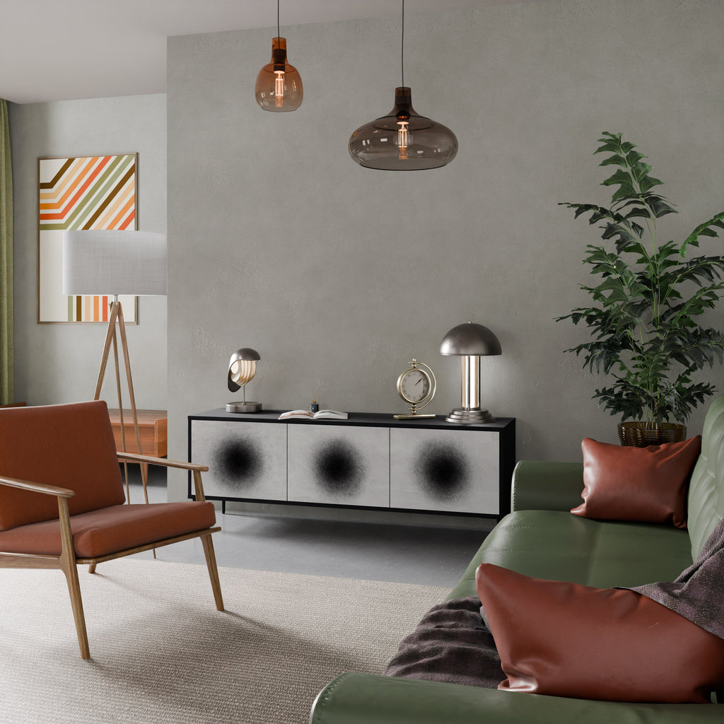 Meuble TV 3 portes BLACK HOLE finition noire