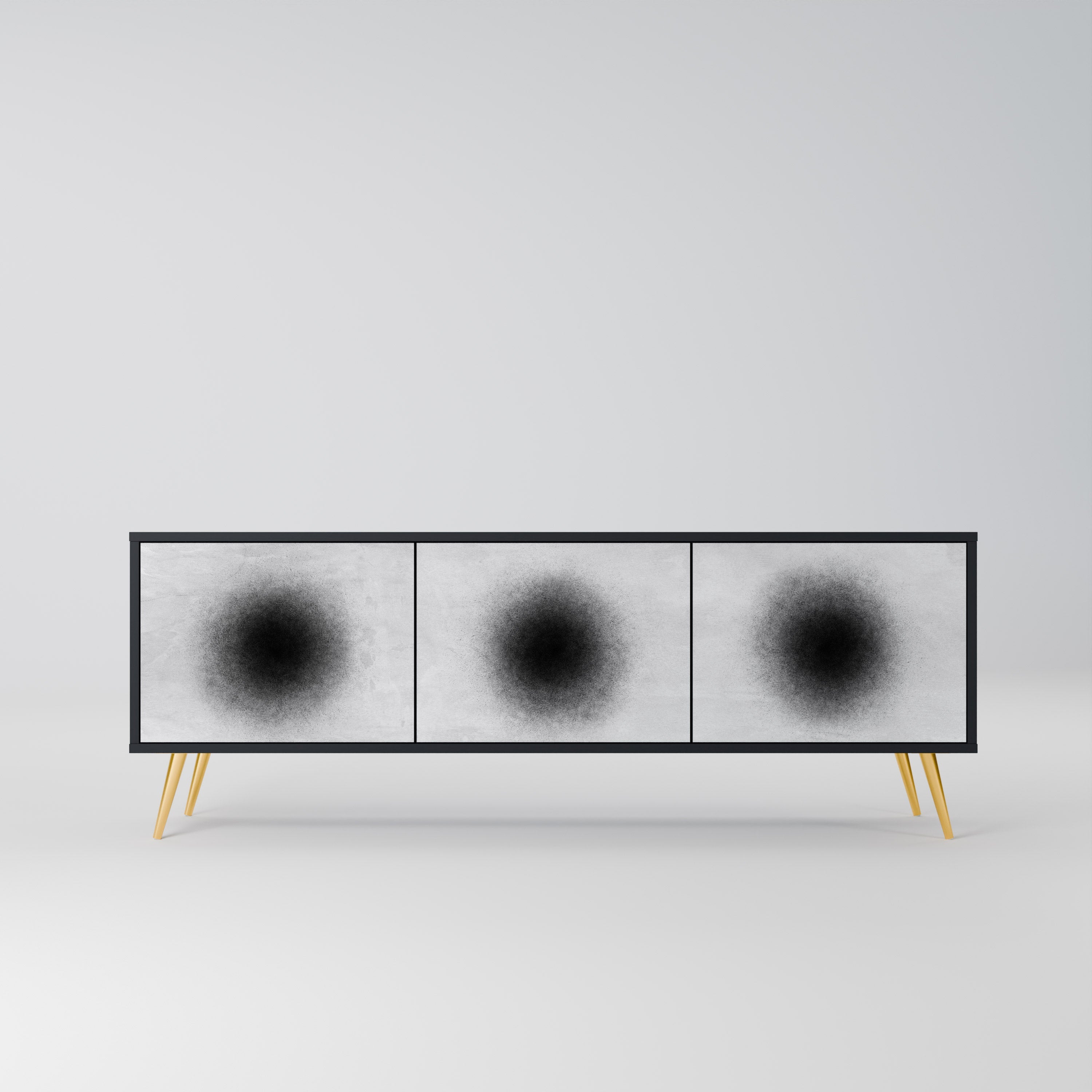 Meuble TV 3 portes BLACK HOLE finition noire