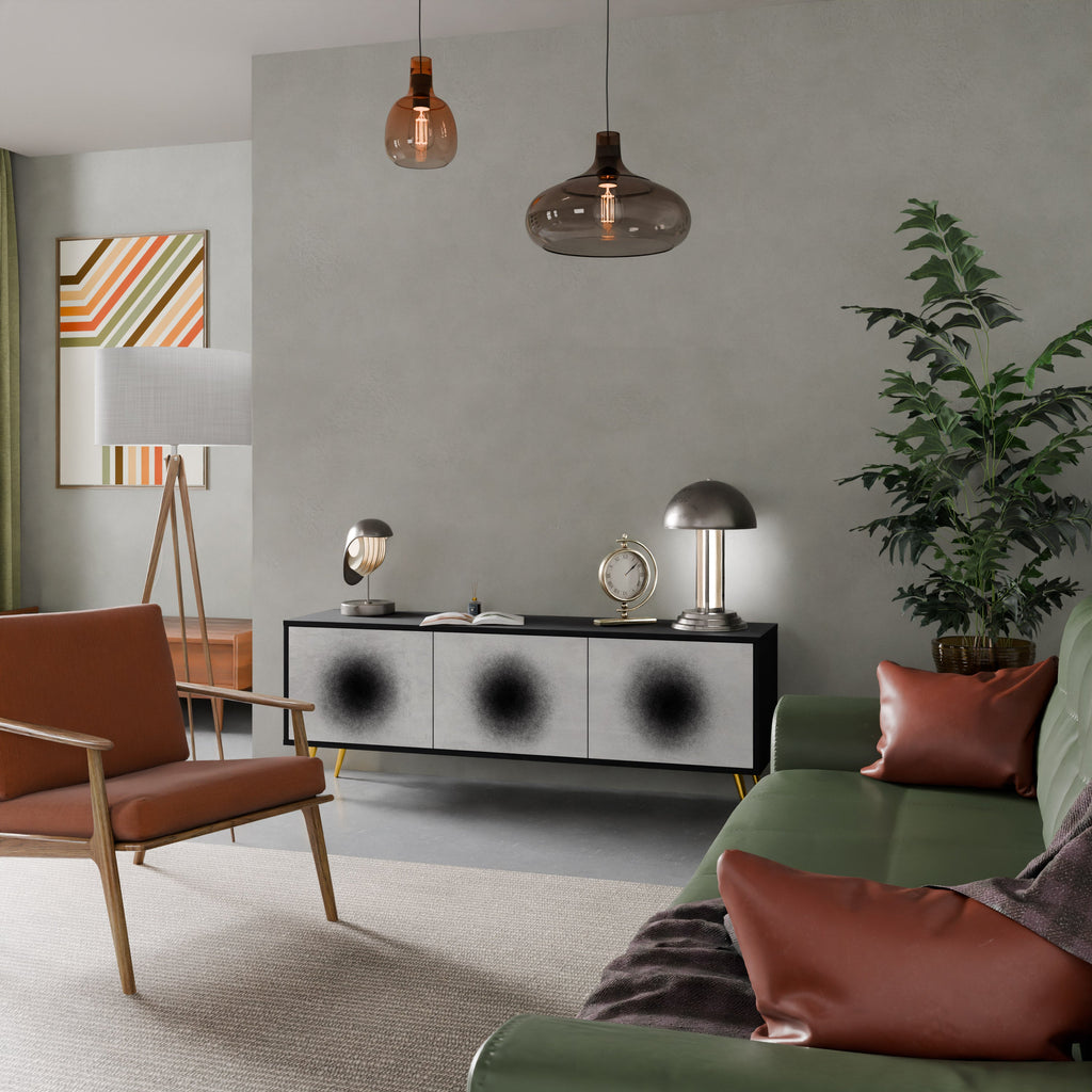 Meuble TV 3 portes BLACK HOLE finition noire