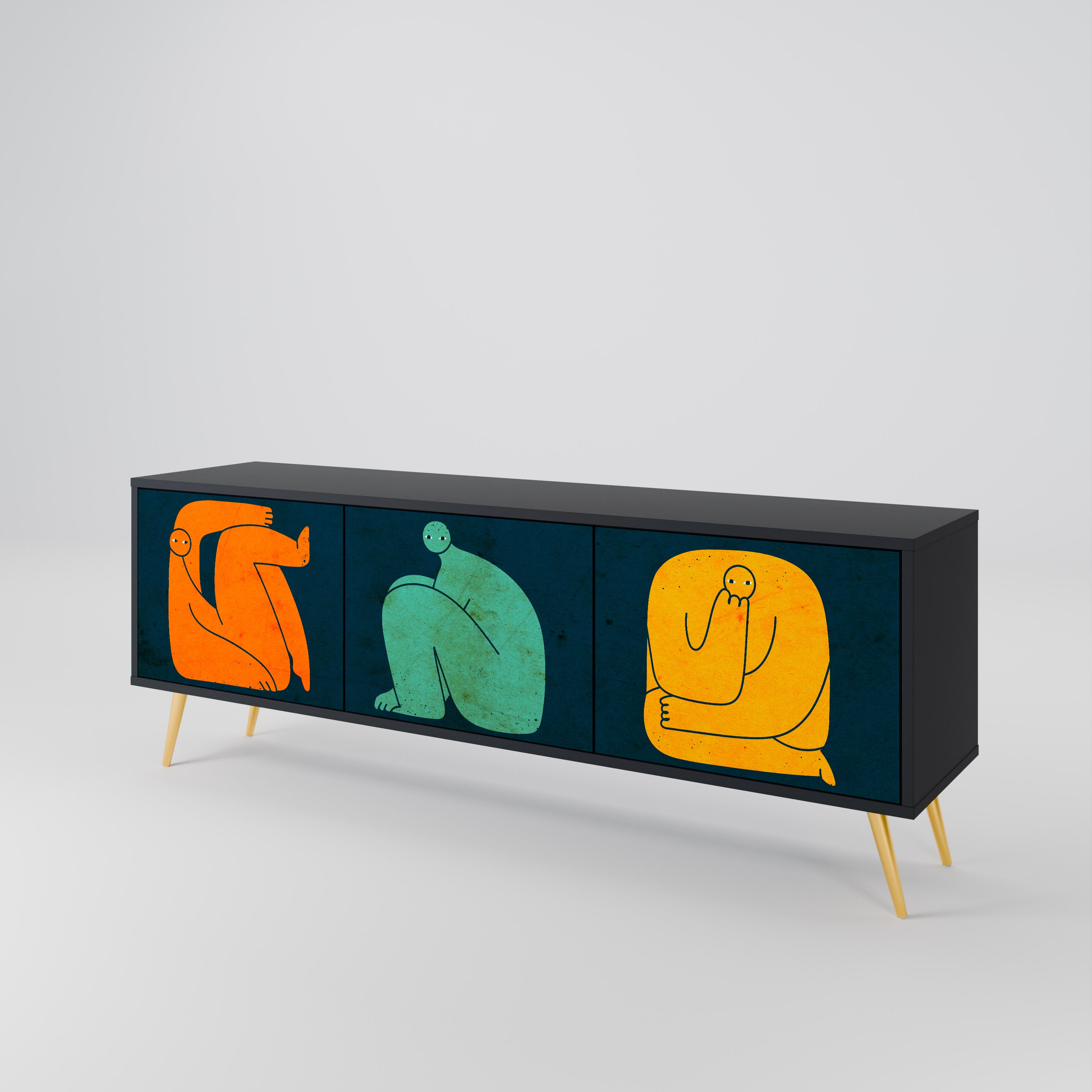 TOGETHER BUT SEPARATELY 3-Door TV Cabinet