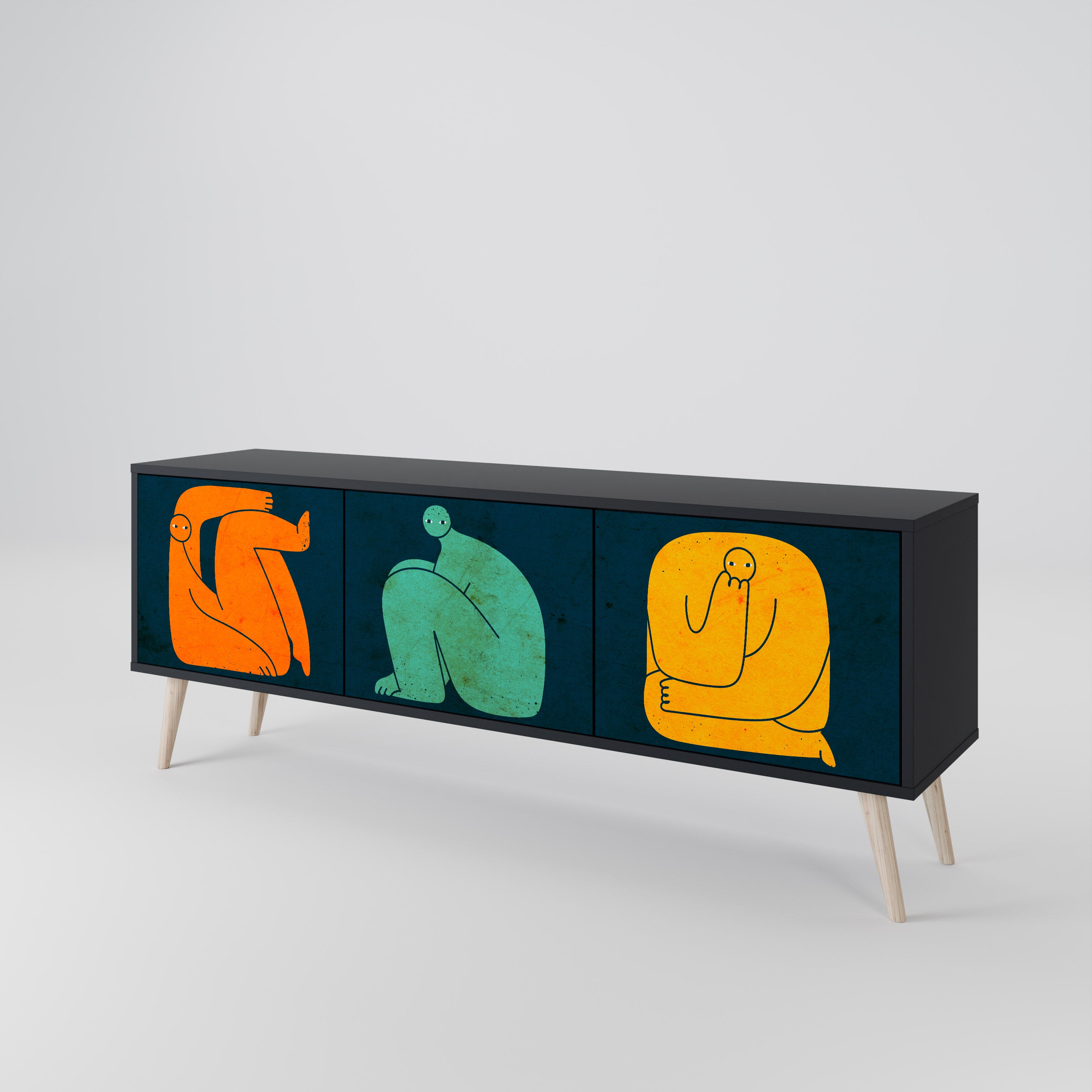 TOGETHER BUT SEPARATELY 3-Door TV Cabinet