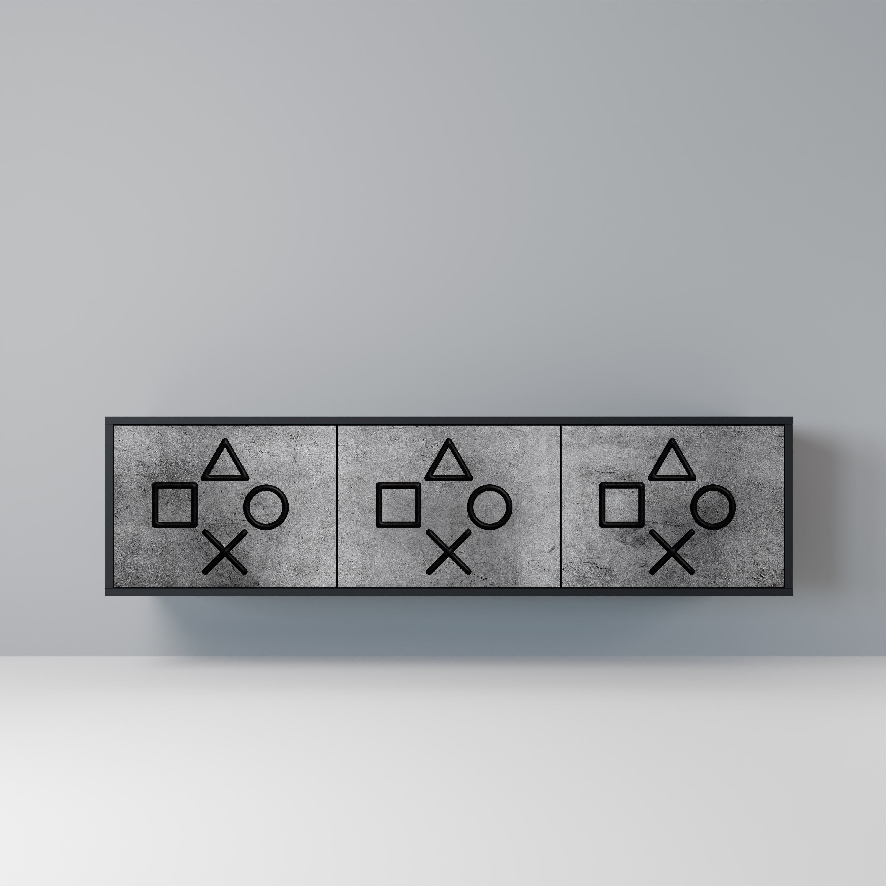 Meuble TV 3 portes GAMER CHOICE finition noire