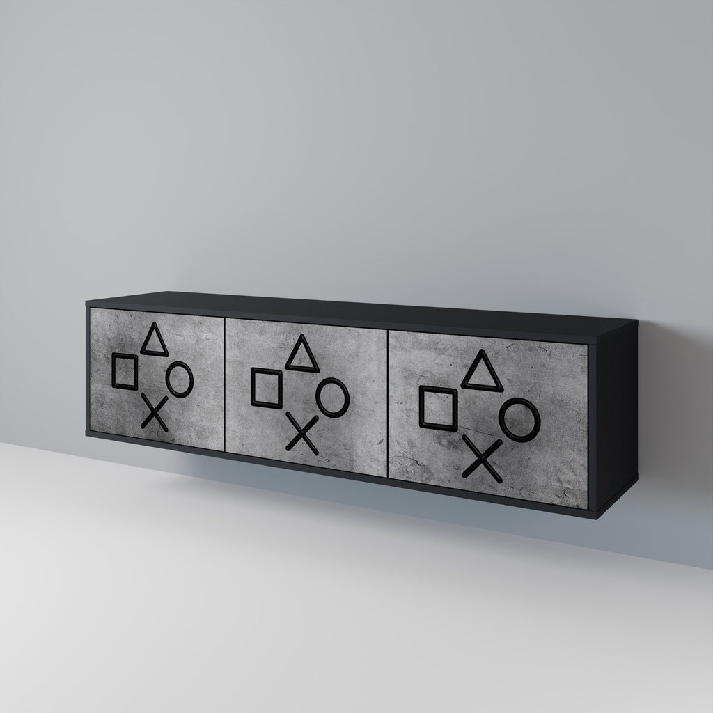 Meuble TV 3 portes GAMER CHOICE finition noire