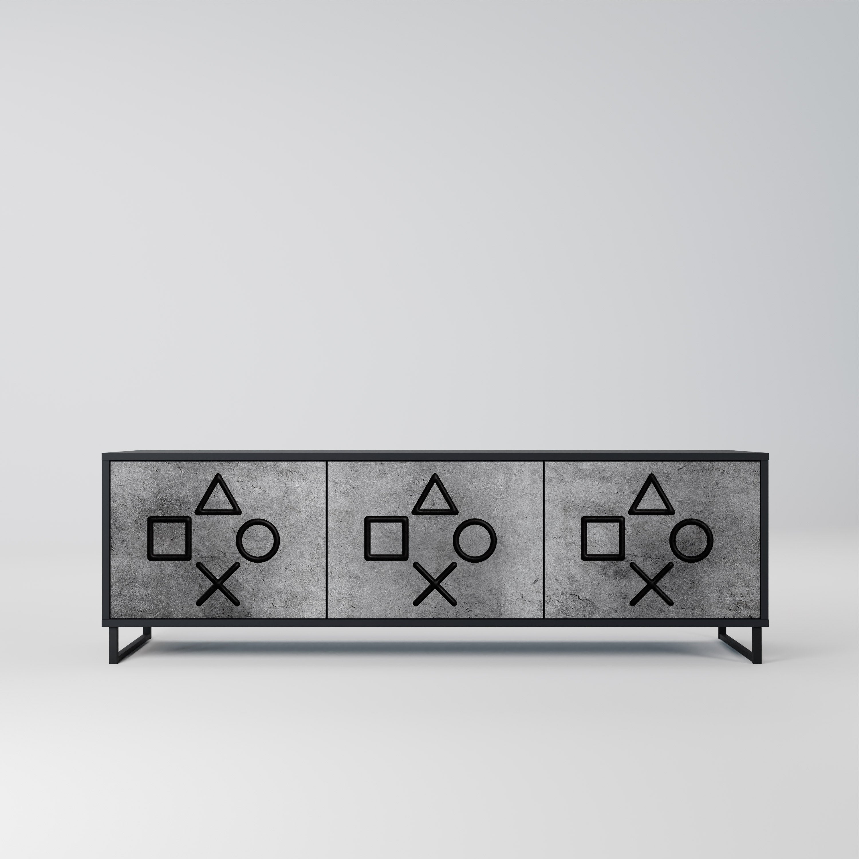 Meuble TV 3 portes GAMER CHOICE finition noire