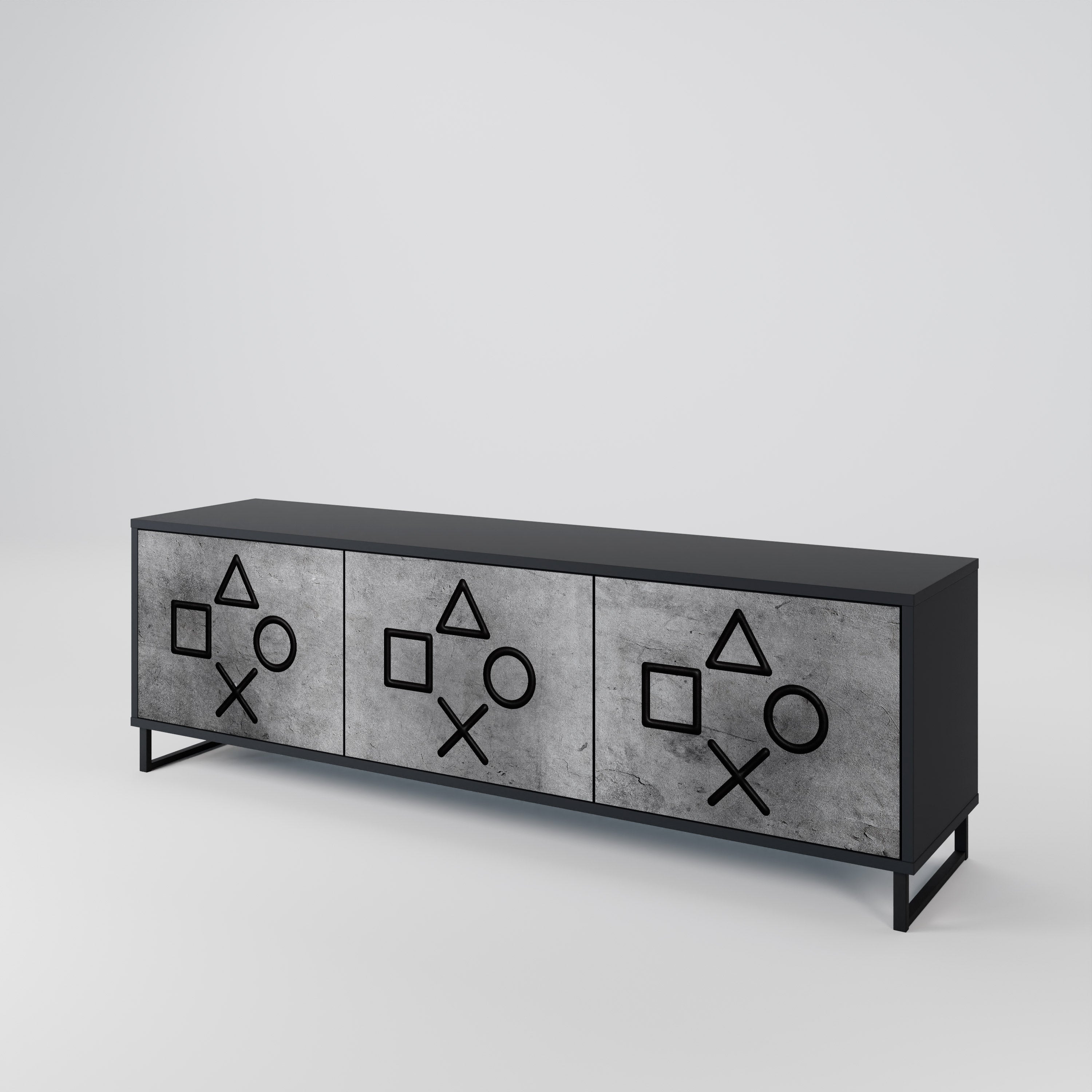 Meuble TV 3 portes GAMER CHOICE finition noire