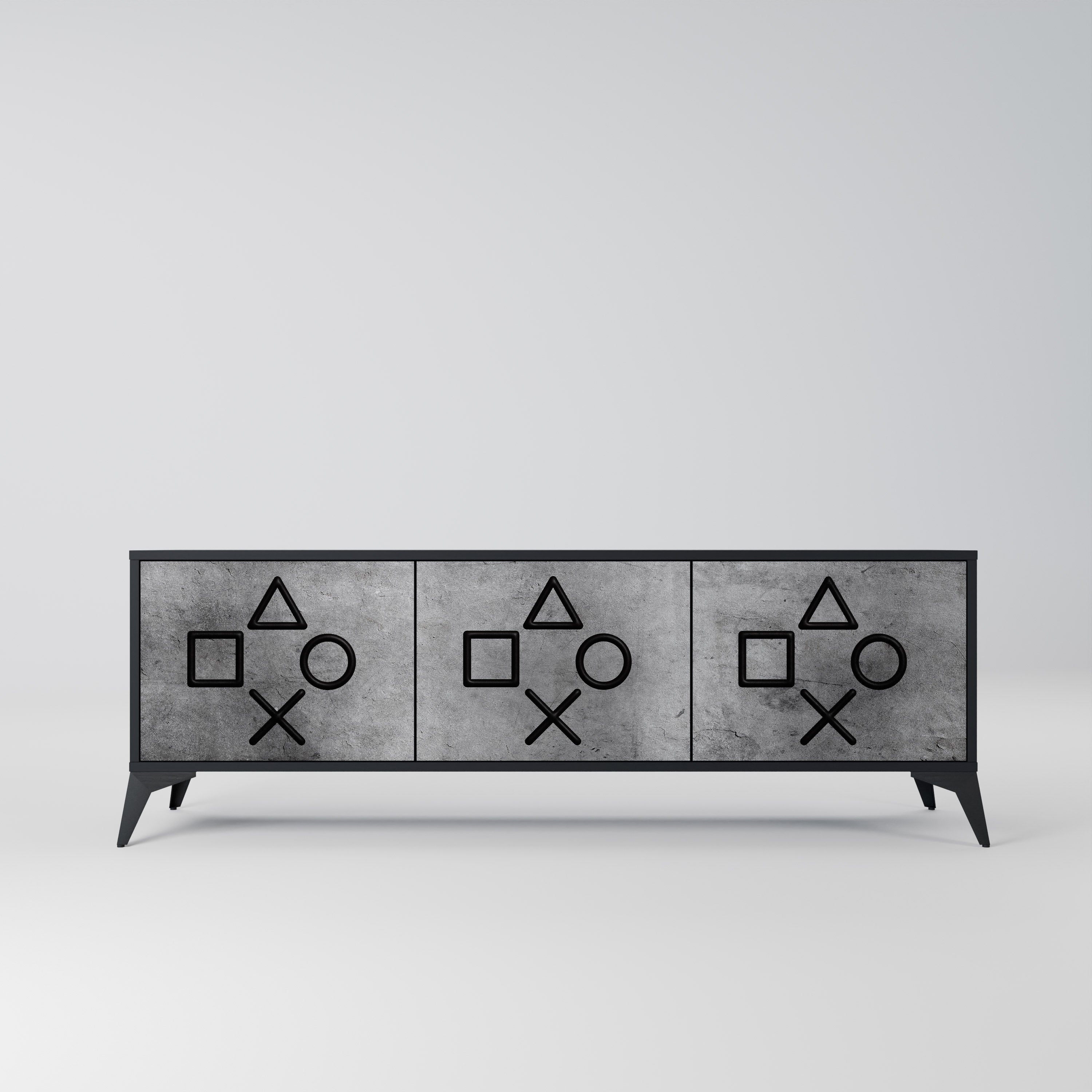 Meuble TV 3 portes GAMER CHOICE finition noire