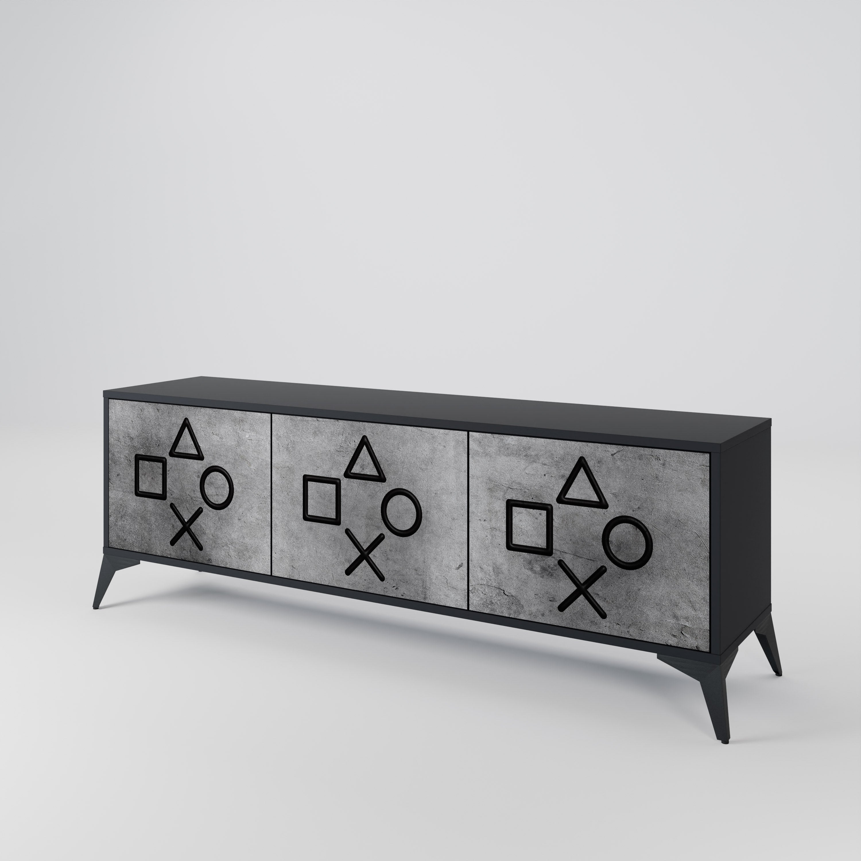 Meuble TV 3 portes GAMER CHOICE finition noire