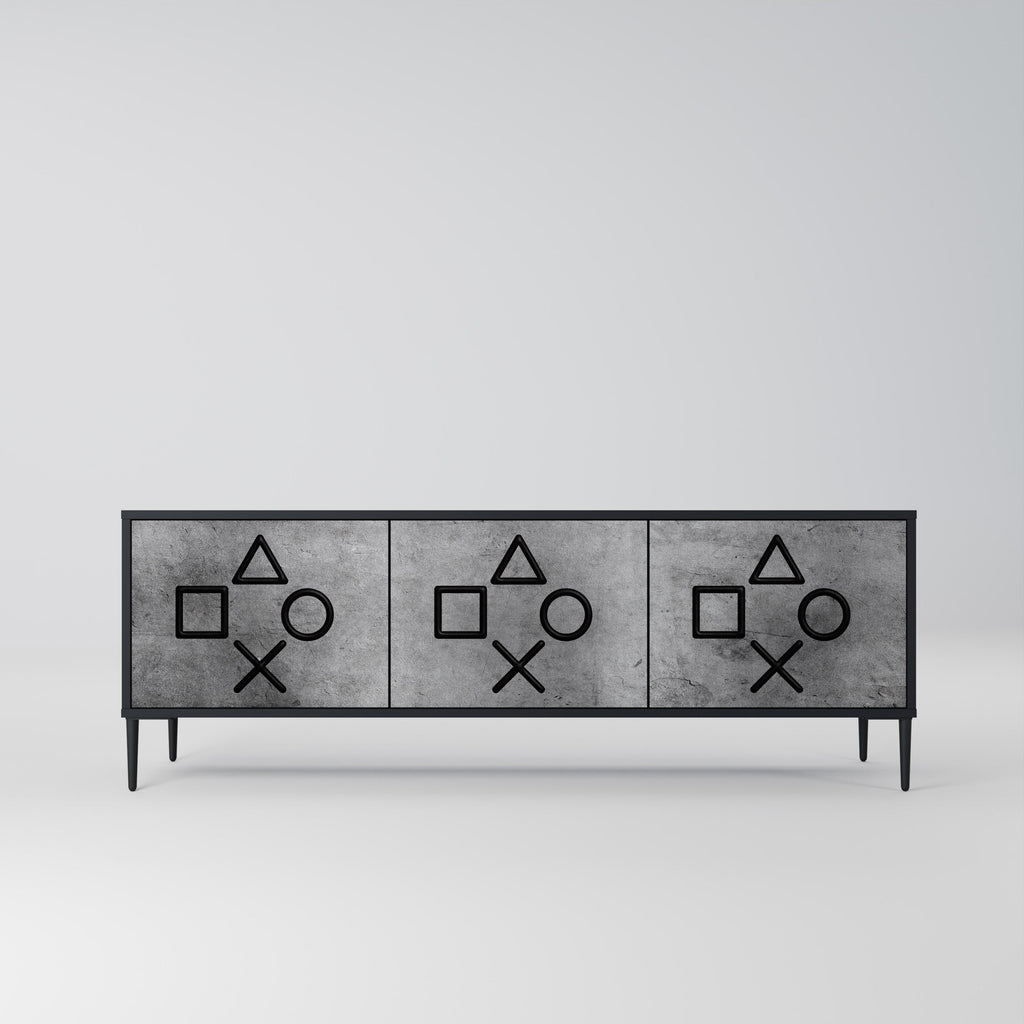 Meuble TV 3 portes GAMER CHOICE finition noire