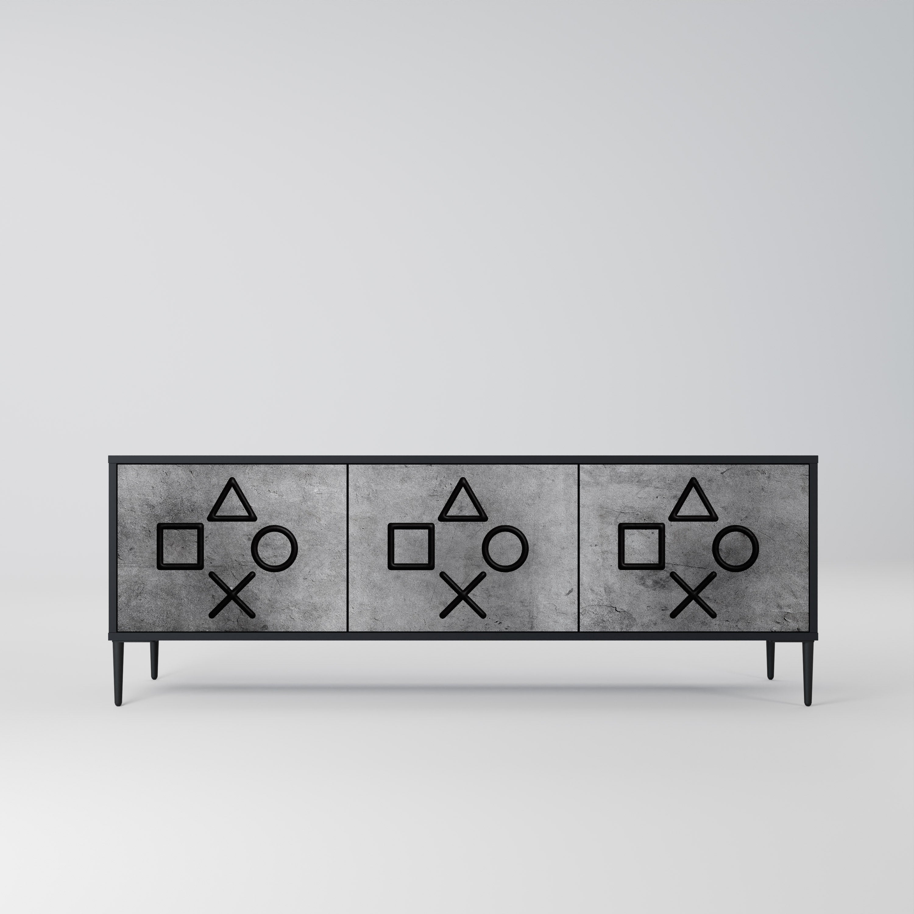 Meuble TV 3 portes GAMER CHOICE finition noire