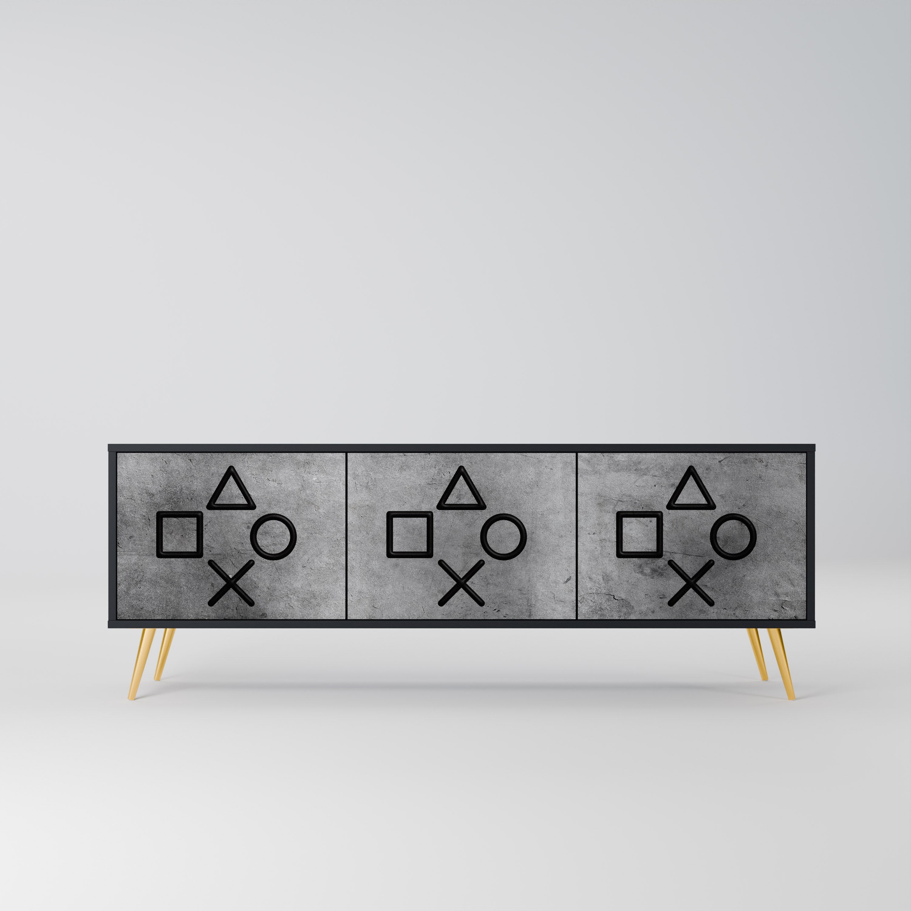 Meuble TV 3 portes GAMER CHOICE finition noire