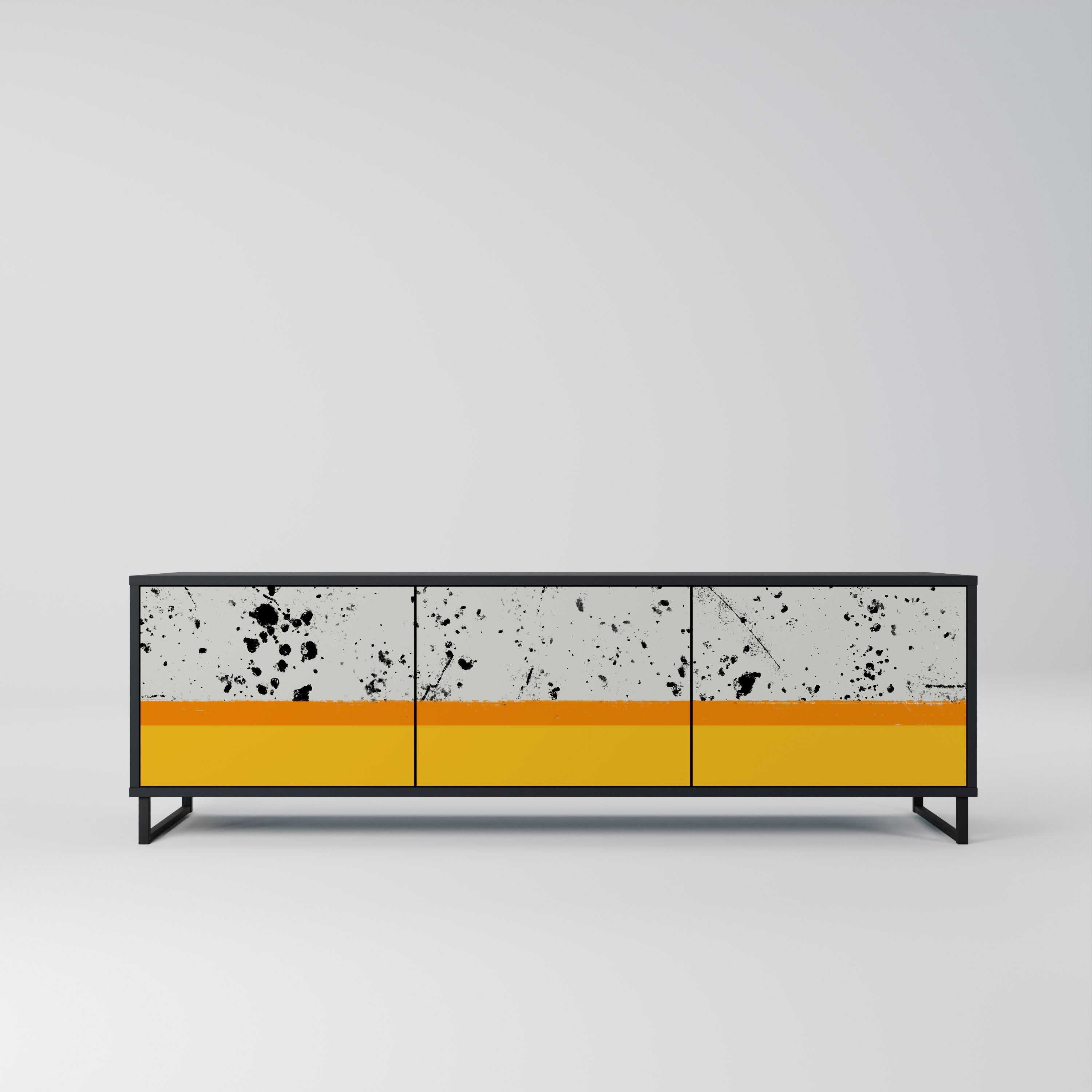 Meuble TV 3 portes DYED BY ORANGE finition noire