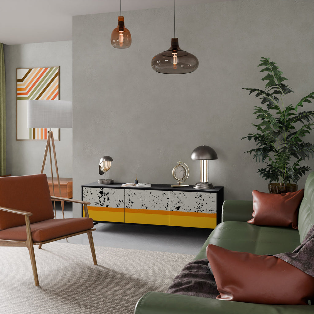 Meuble TV 3 portes DYED BY ORANGE finition noire