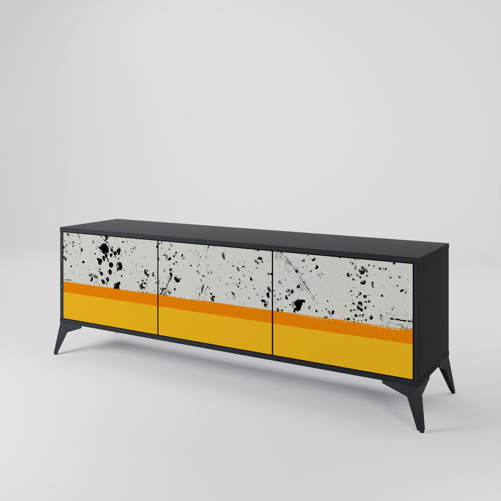 Meuble TV 3 portes DYED BY ORANGE finition noire