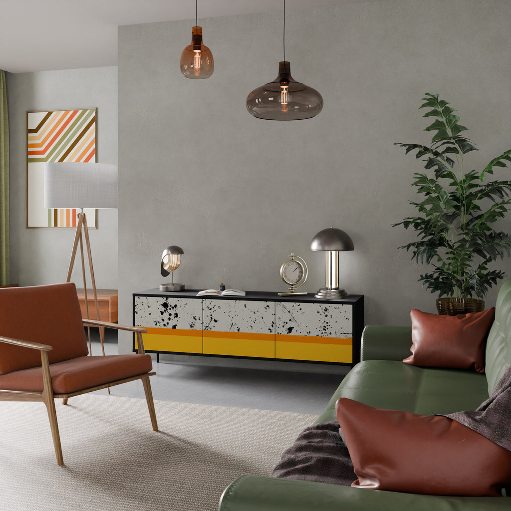 Meuble TV 3 portes DYED BY ORANGE finition noire