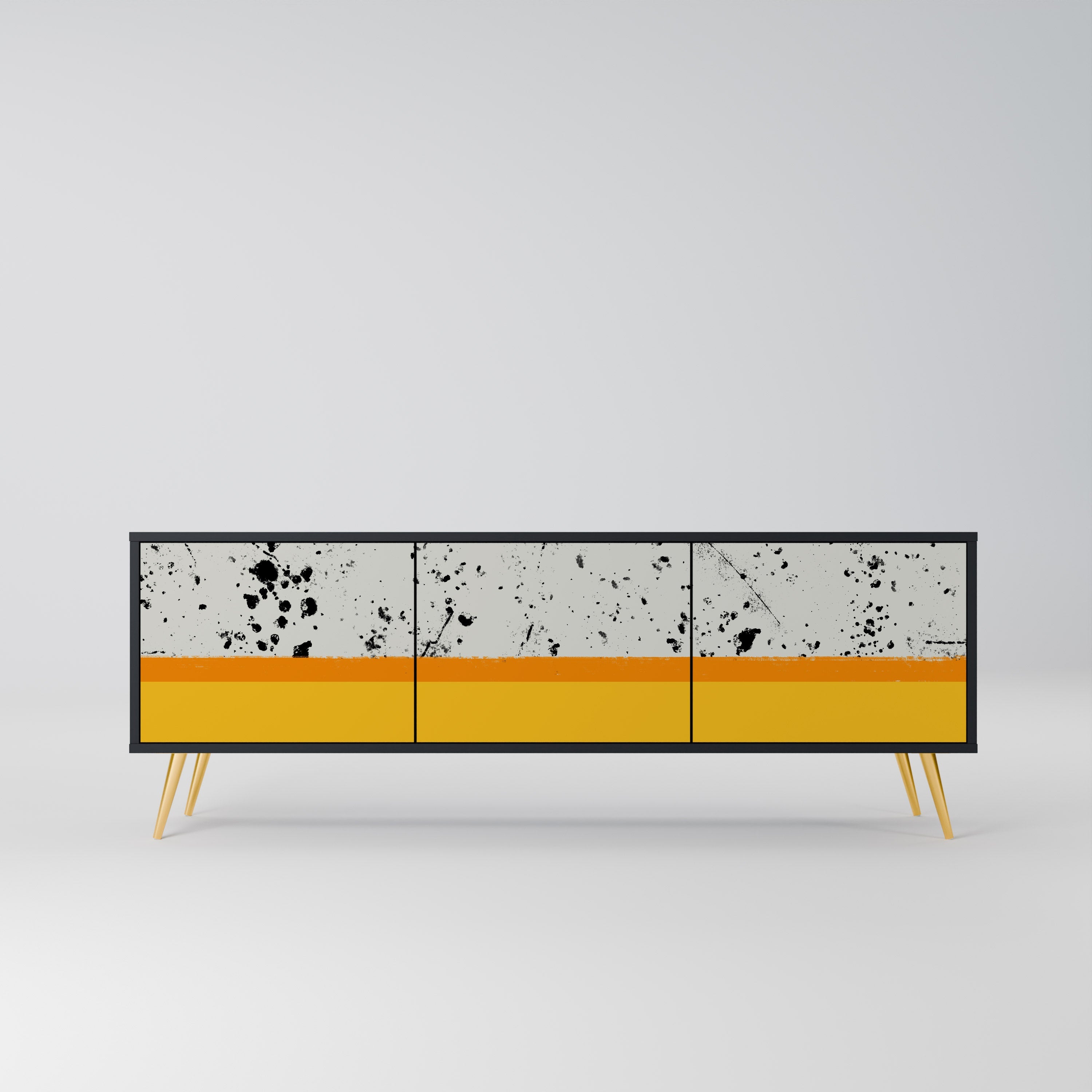 Meuble TV 3 portes DYED BY ORANGE finition noire