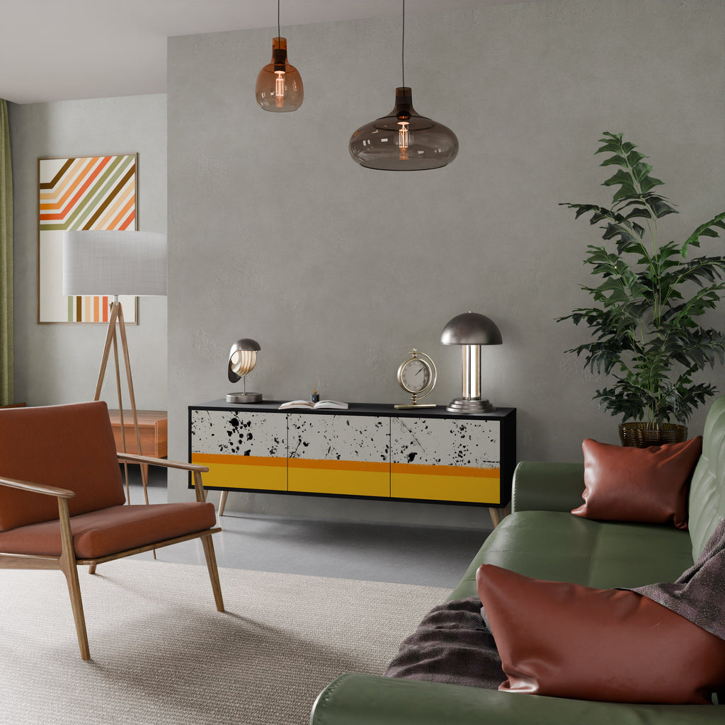 Meuble TV 3 portes DYED BY ORANGE finition noire