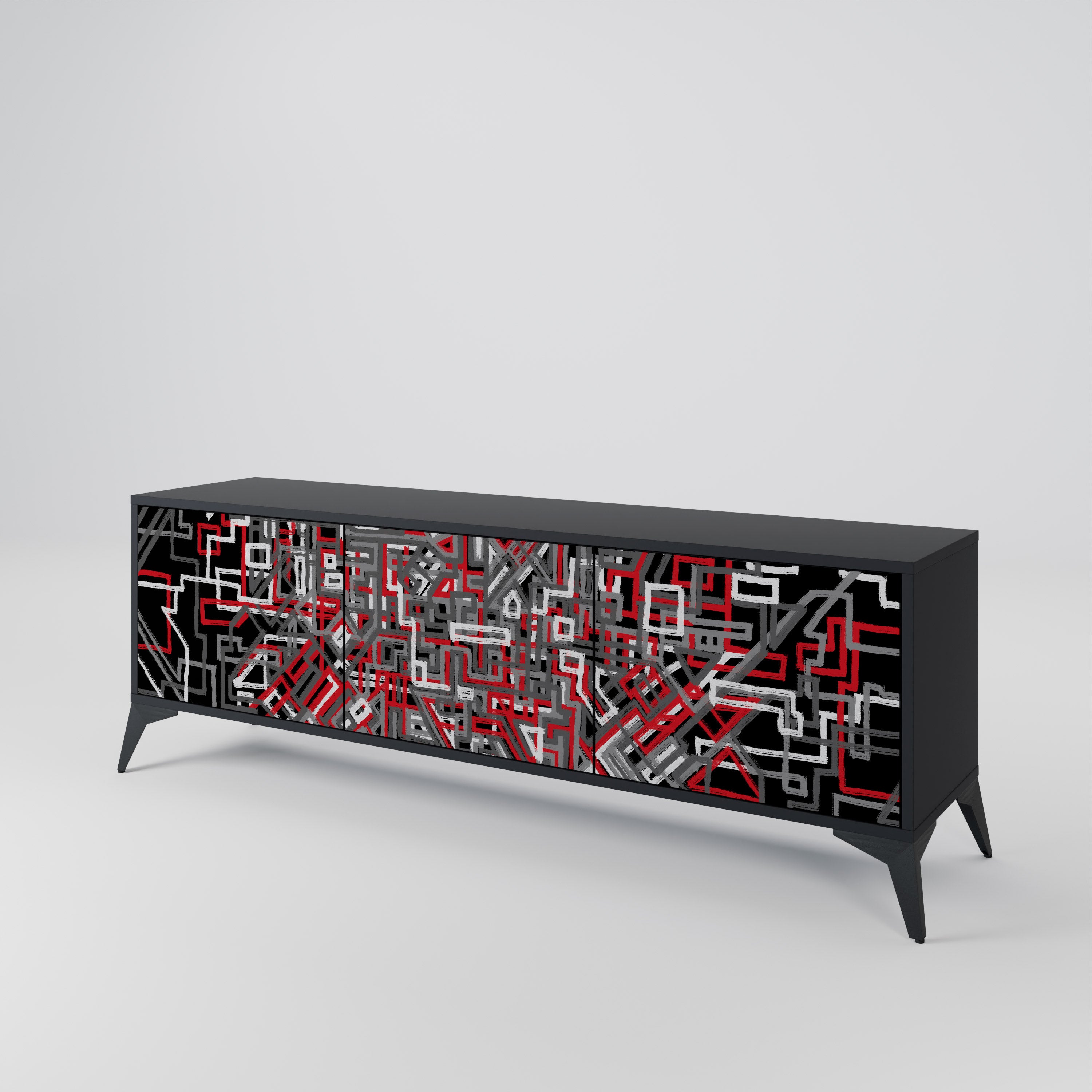 BROKEN LINES 3-Door TV Cabinet