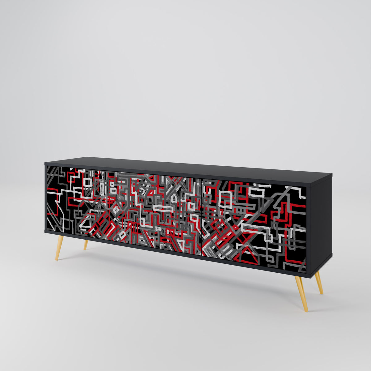 BROKEN LINES 3-Door TV Cabinet