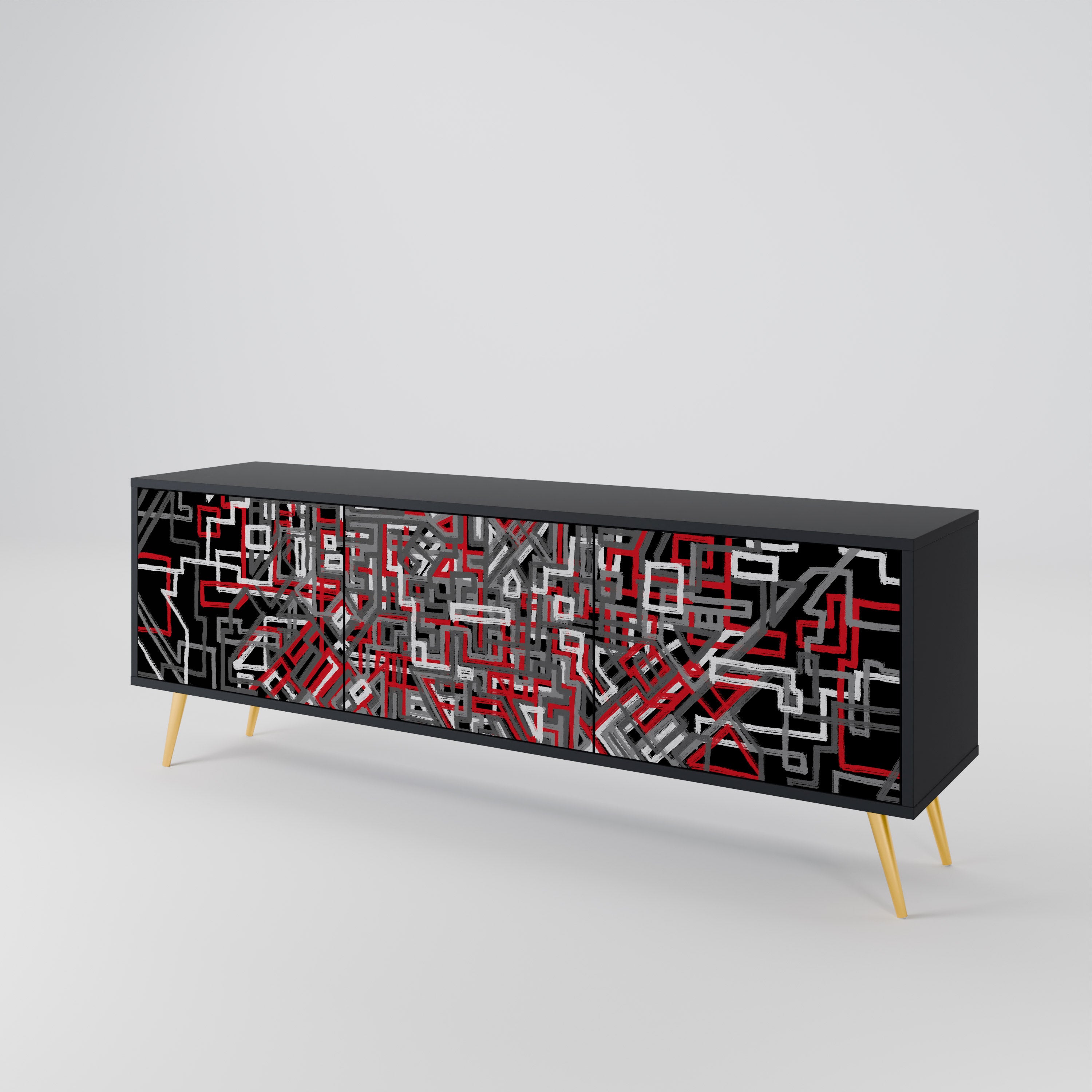 BROKEN LINES 3-Door TV Cabinet