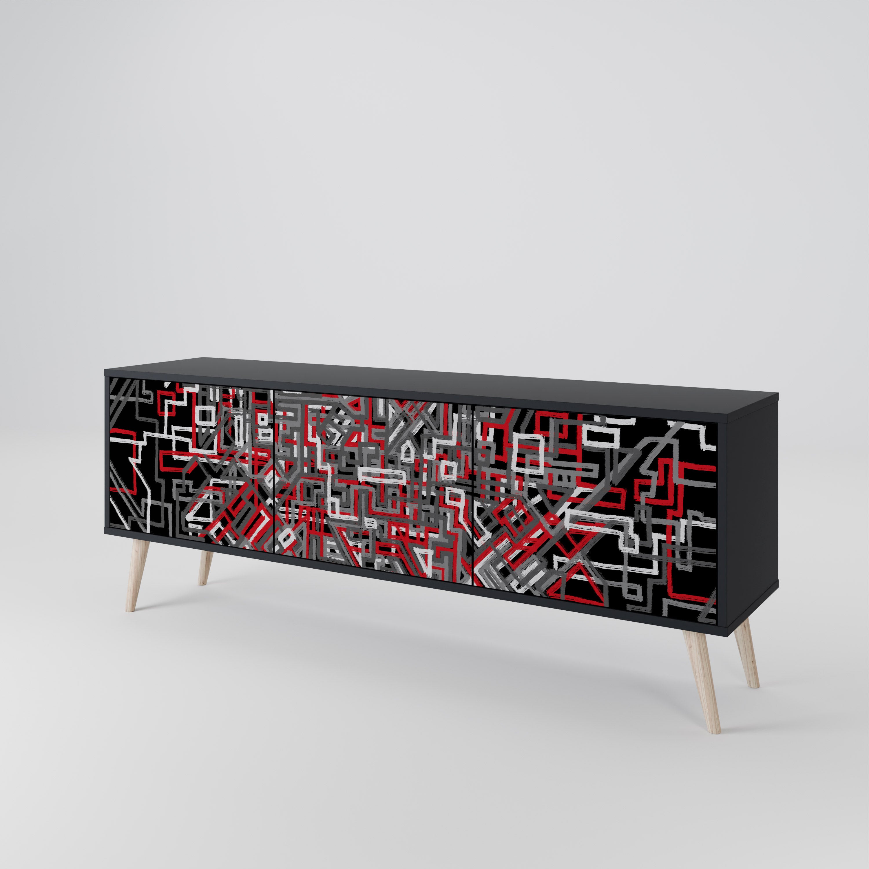 BROKEN LINES 3-Door TV Cabinet