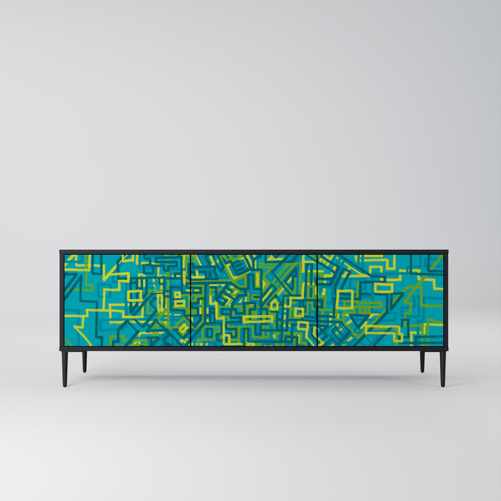 Meuble TV 3 portes NOSTALGIC MEMORIES finition noire