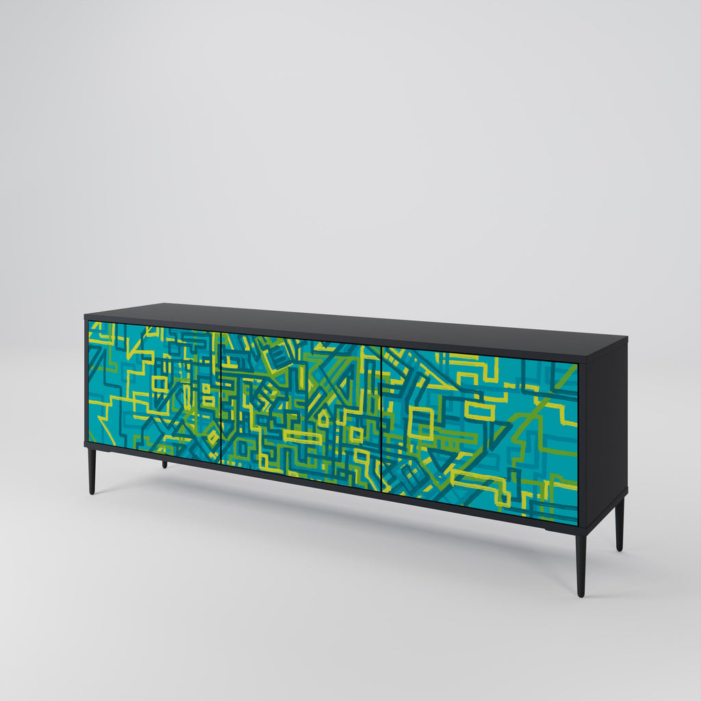 Meuble TV 3 portes NOSTALGIC MEMORIES finition noire