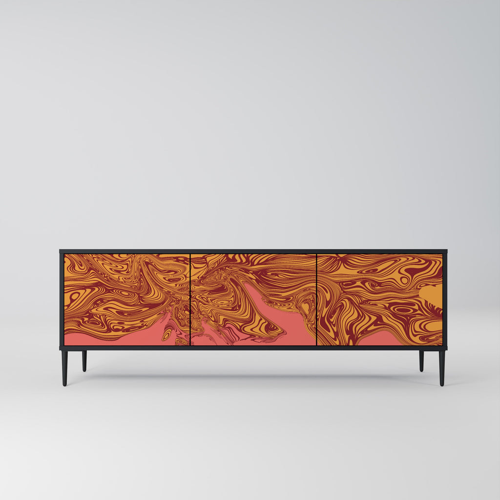 Meuble TV 3 portes FLOATING THOUGHTS, finition noire