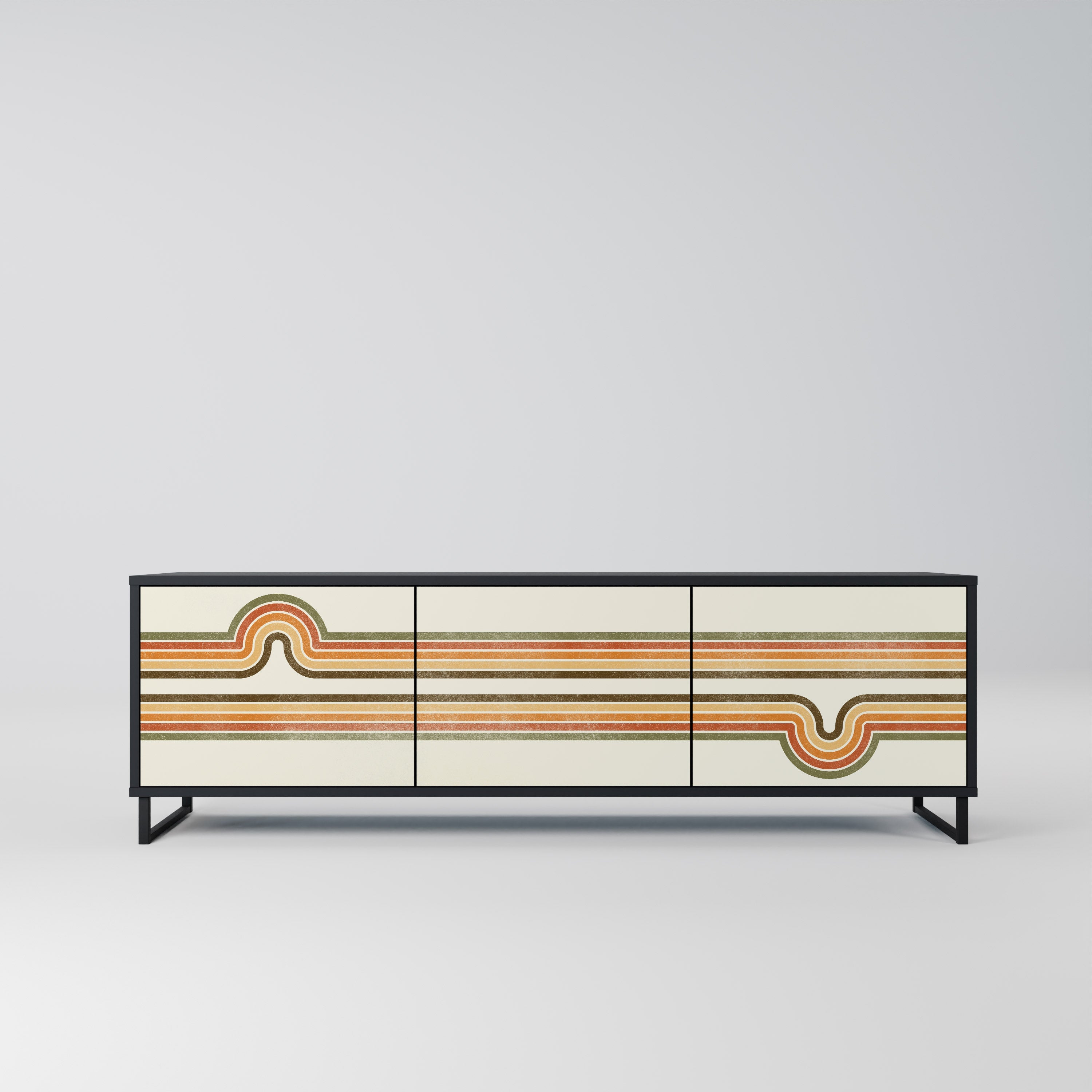 Meuble TV 3 portes EXCEPTIONNEL STREAM en finition noire
