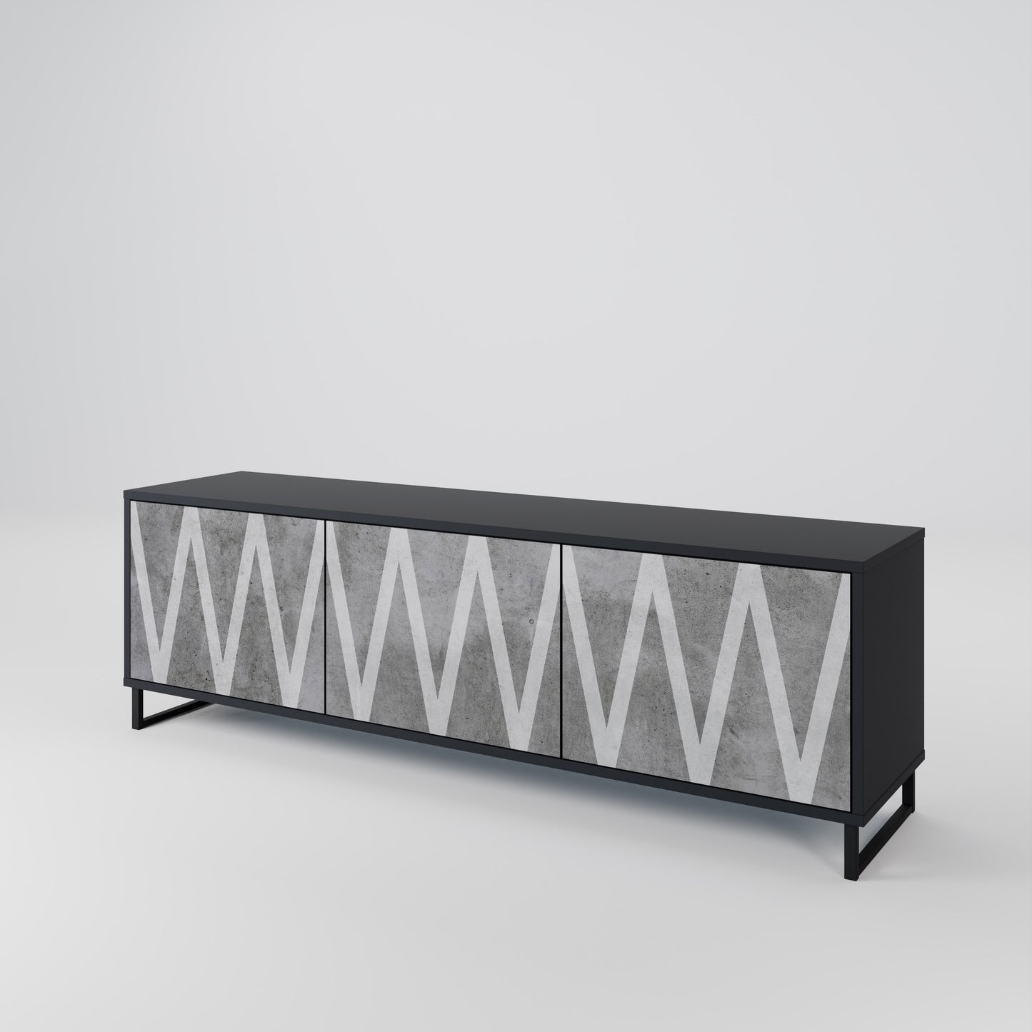 SOLID ZIG ZAG 3-Door TV Cabinet