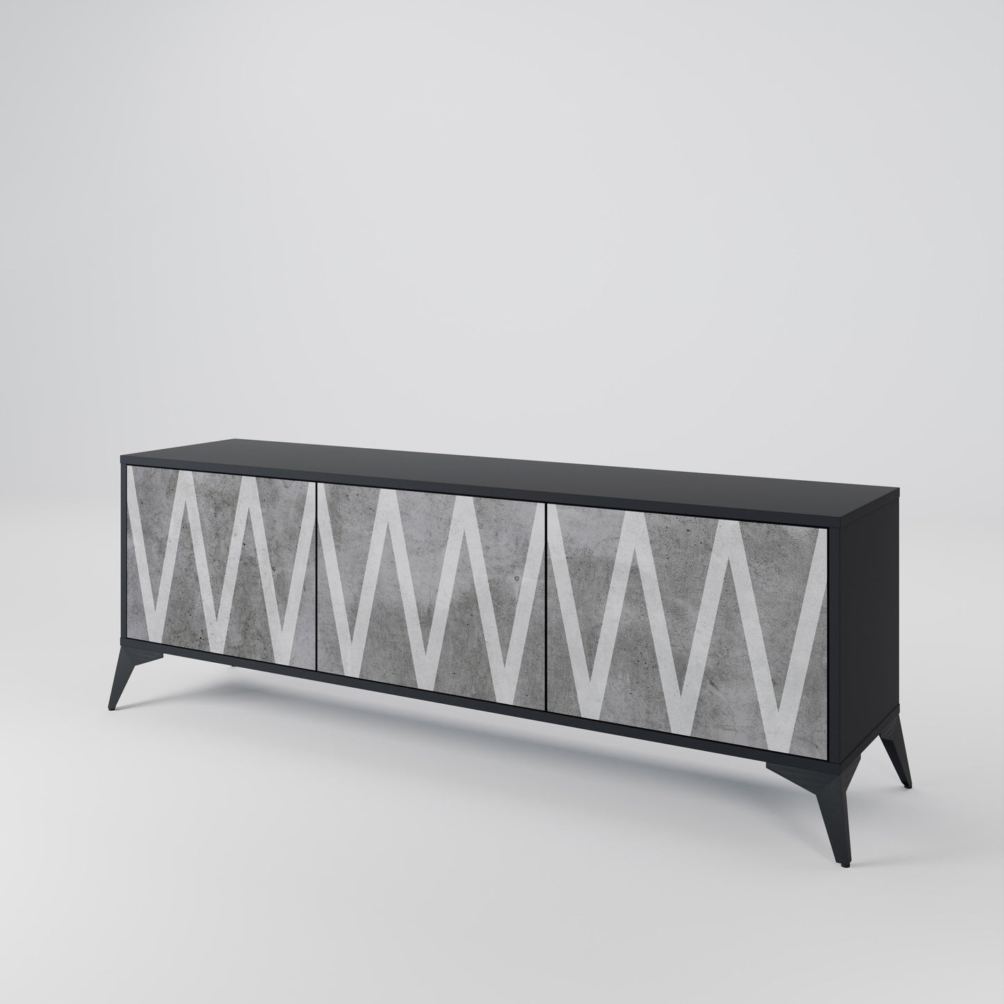 SOLID ZIG ZAG 3-Door TV Cabinet