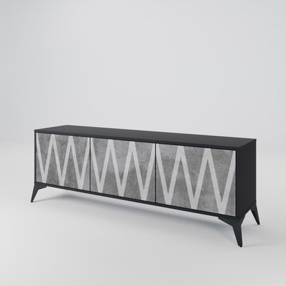 SOLID ZIG ZAG 3-Door TV Cabinet