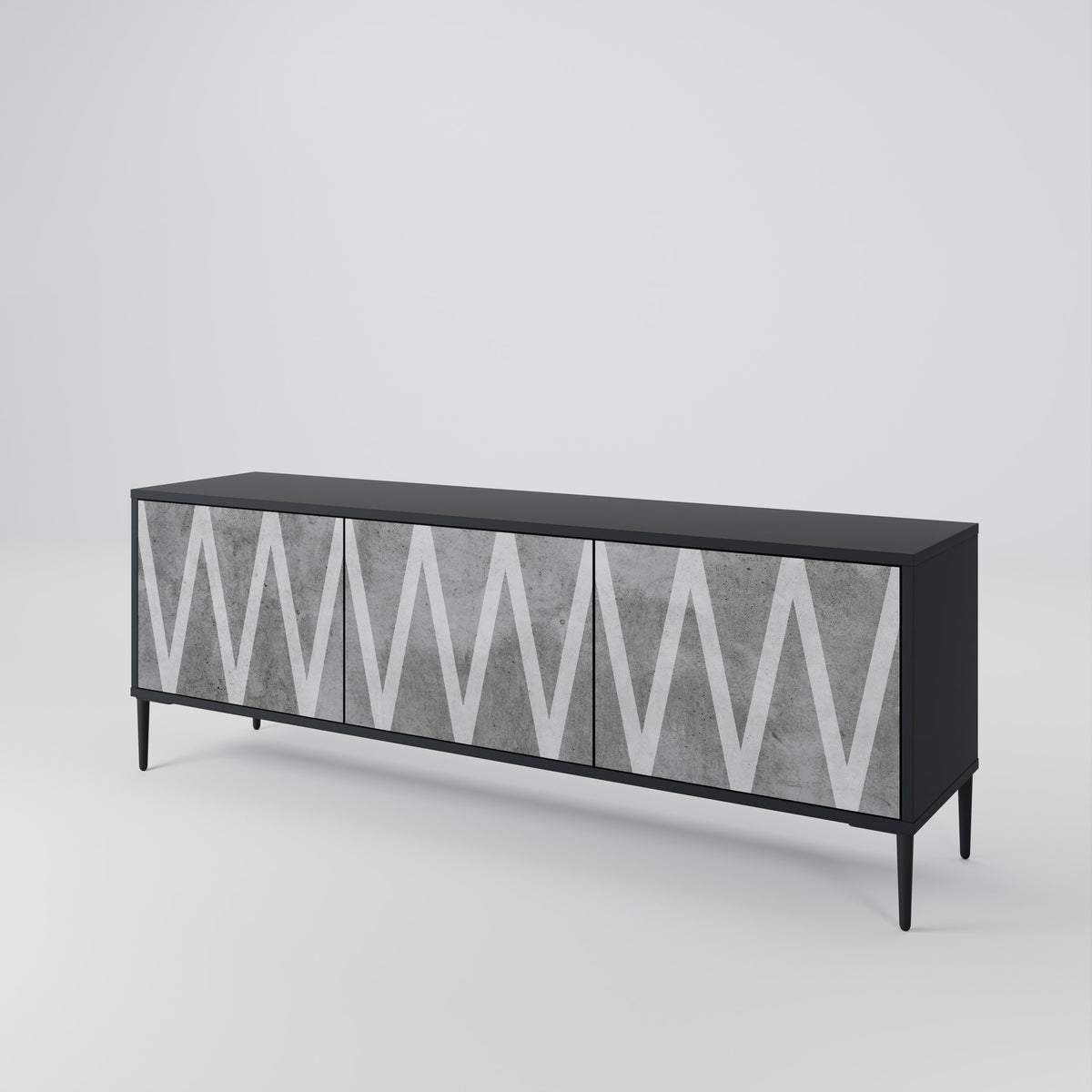 SOLID ZIG ZAG 3-Door TV Cabinet