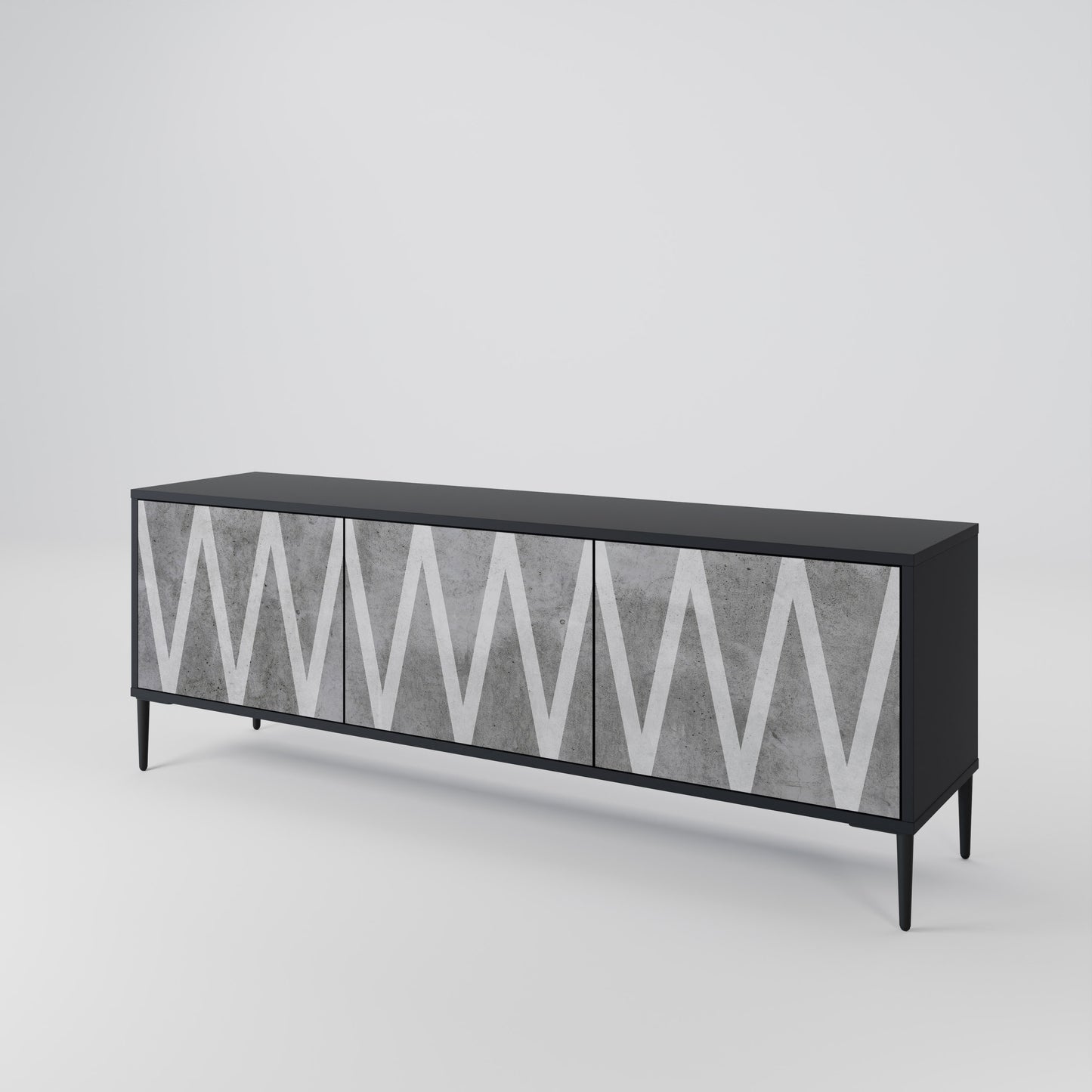 SOLID ZIG ZAG 3-Door TV Cabinet