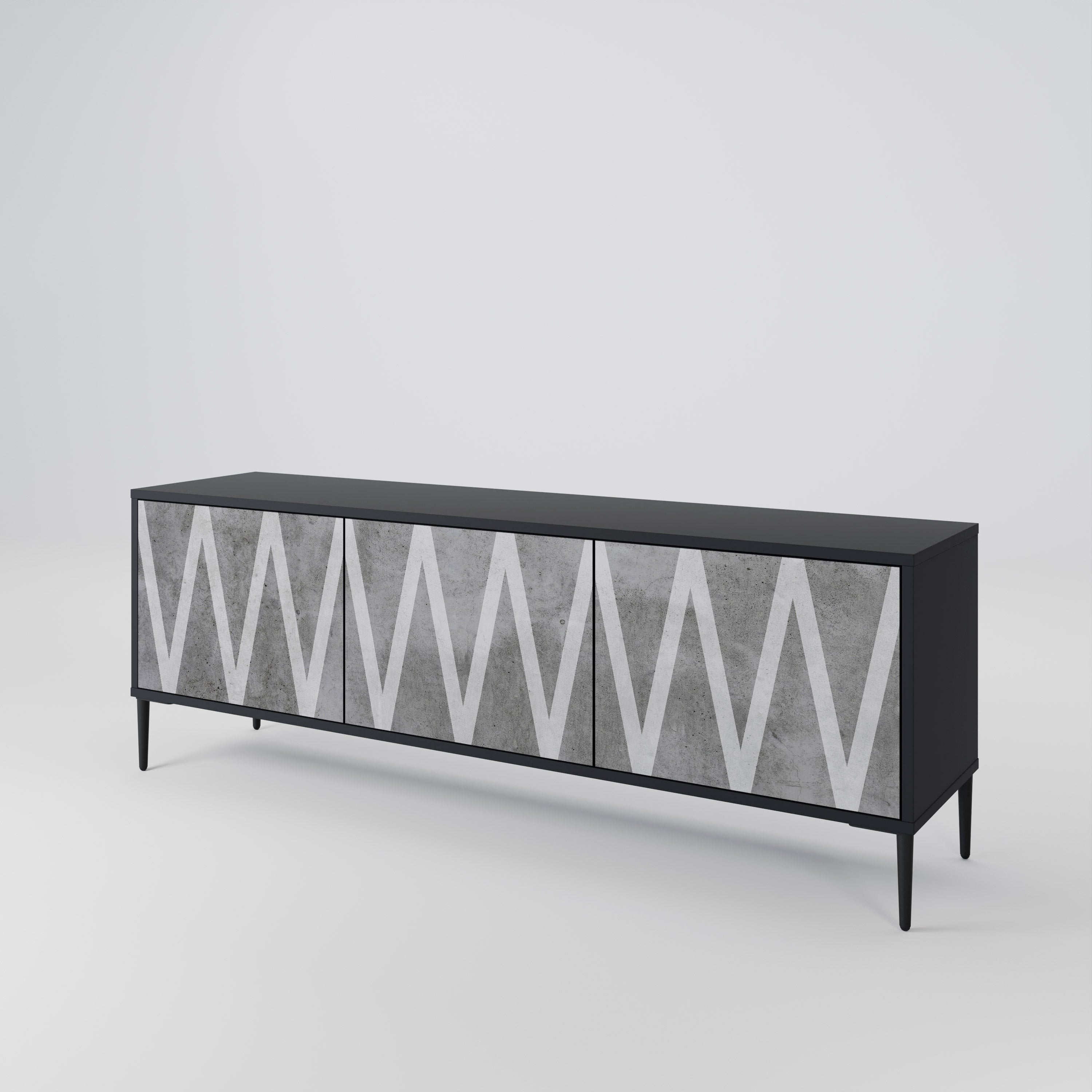 SOLID ZIG ZAG 3-Door TV Cabinet